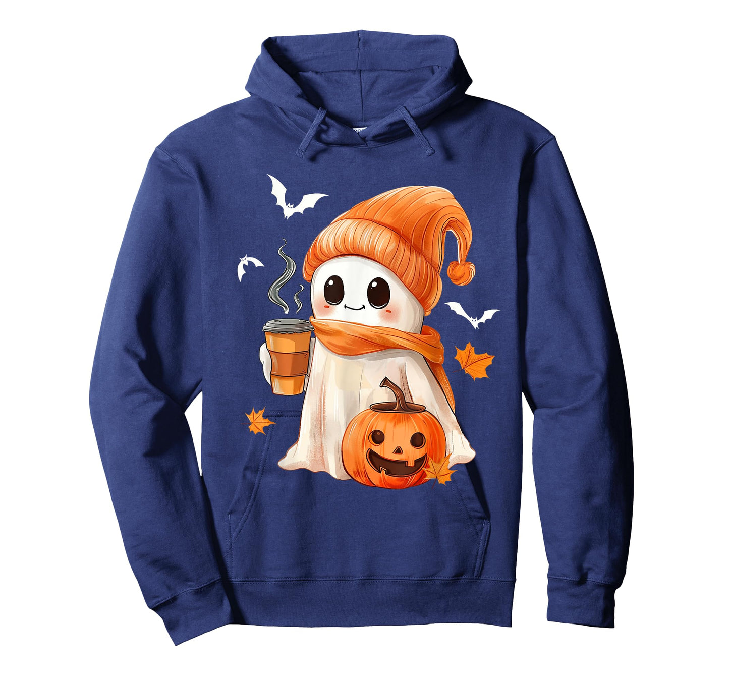 Cute Ghost Drinking Coffee Halloween Ghost Ice Coffee Womens T-Shirt