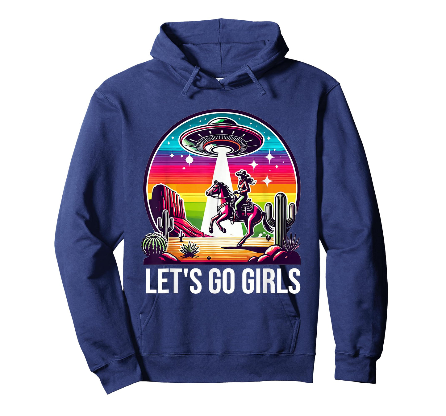 Space Cowgirl Let's Go Girls Cosmic Galactic Western UFO T-Shirt