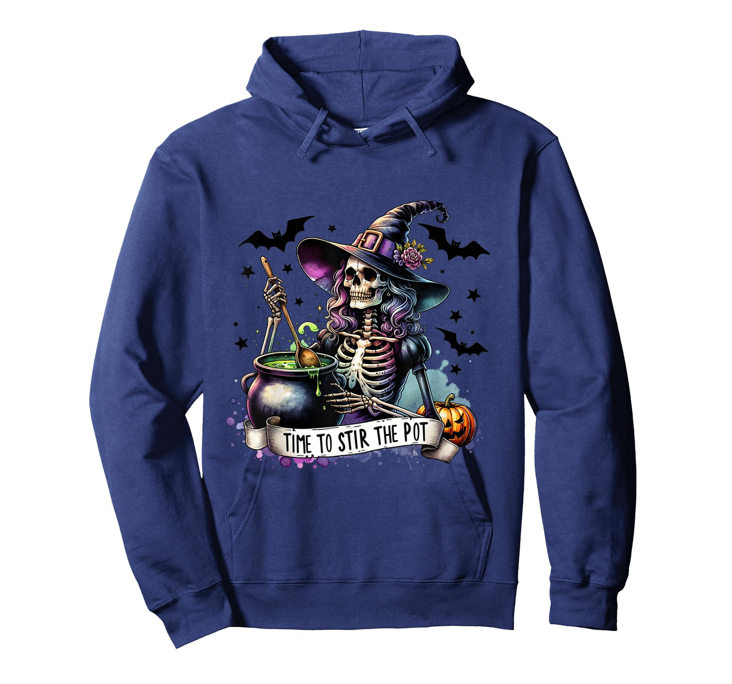Time To Stir the pot Skeleton Woman Witch Halloween Pin-Up T-Shirt