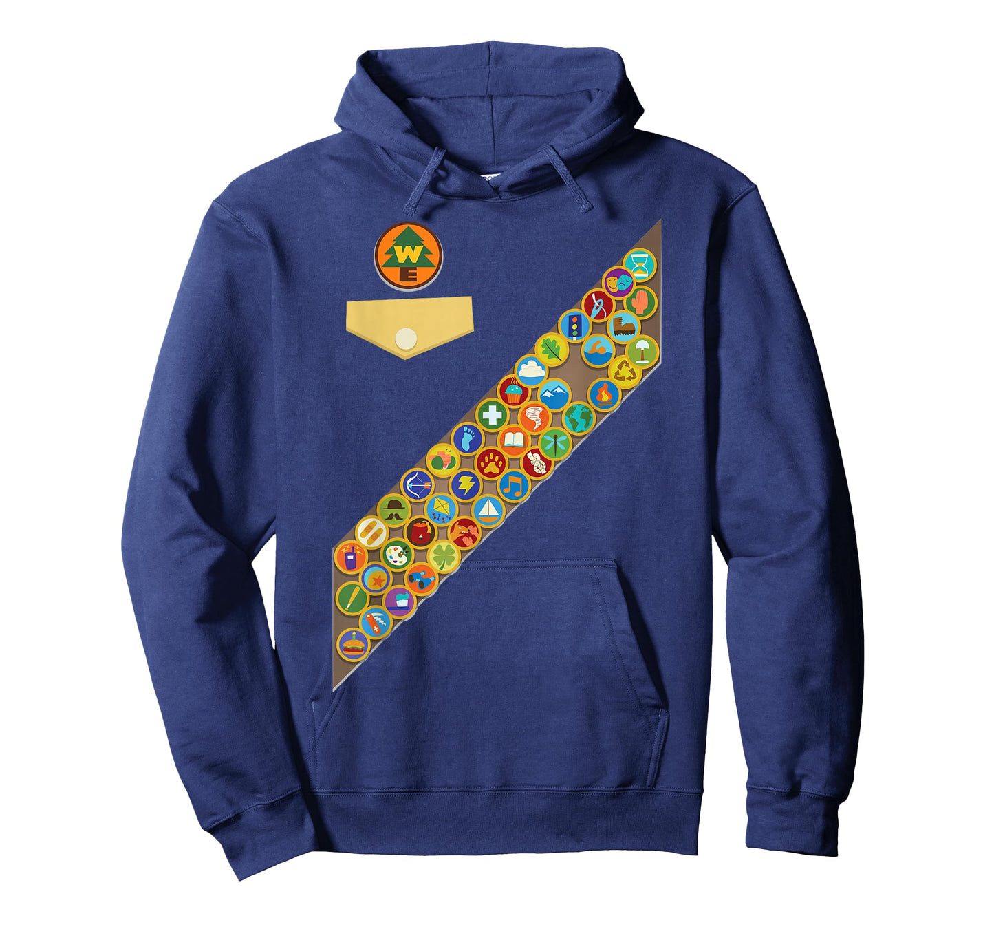 Disney Pixar Up Russell Badges Chest Patch Halloween T-Shirt Small