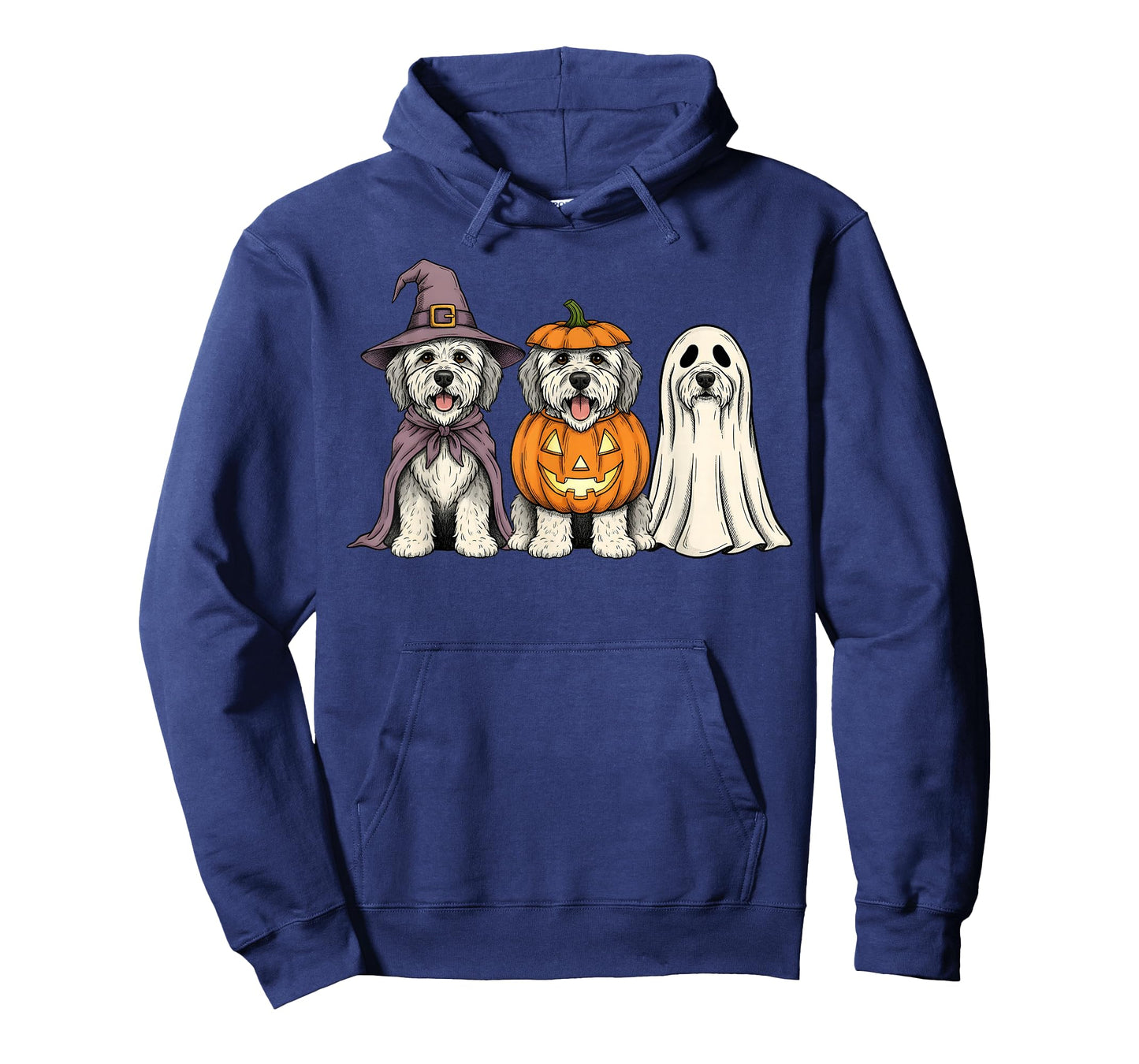 Spooky Ghost Old English Sheepdog Pumpkin Halloween Dog T-Shirt