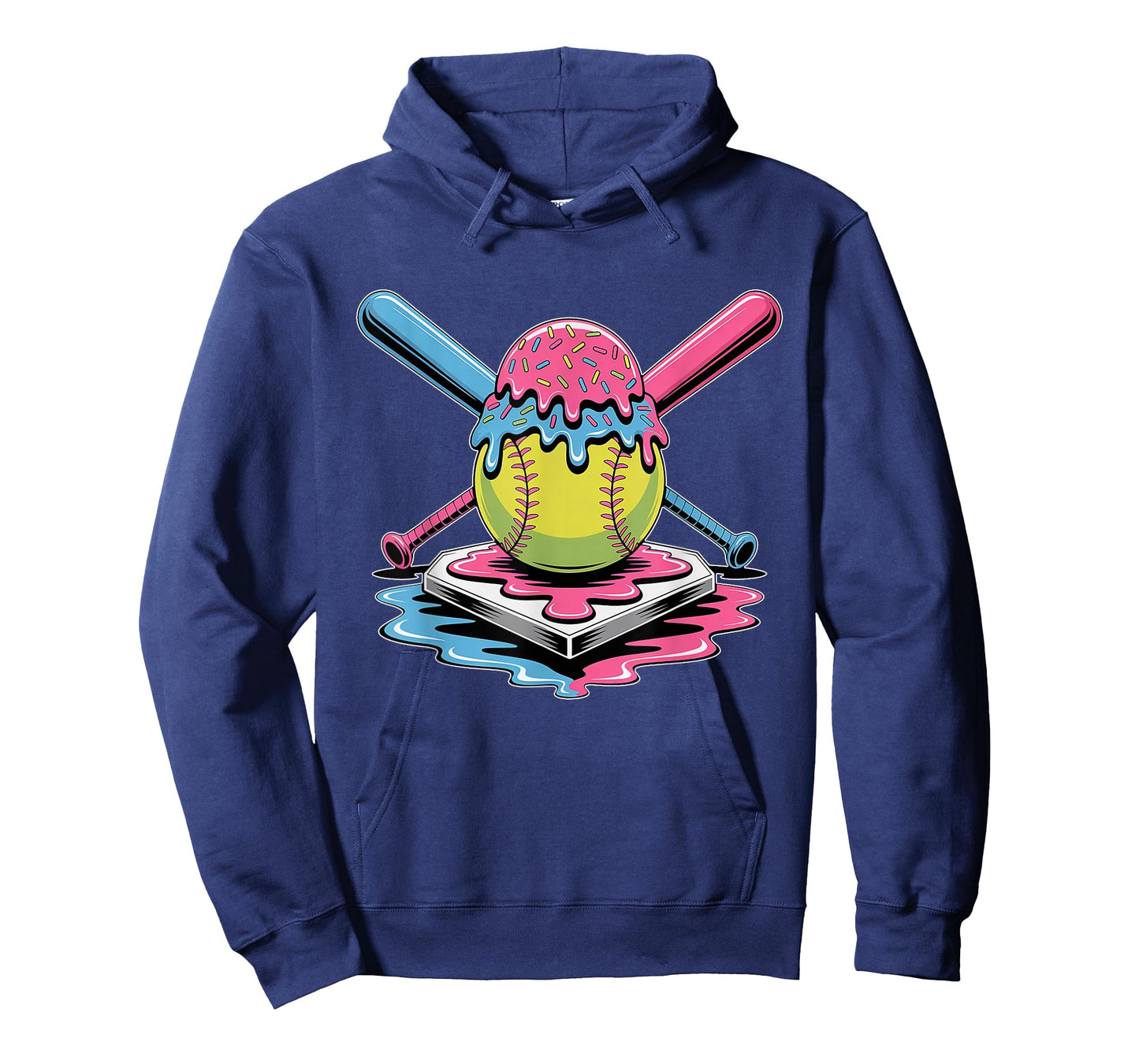 Softball Ice Cream Drip T-Shirt - Cute Softball Player T-Shirt