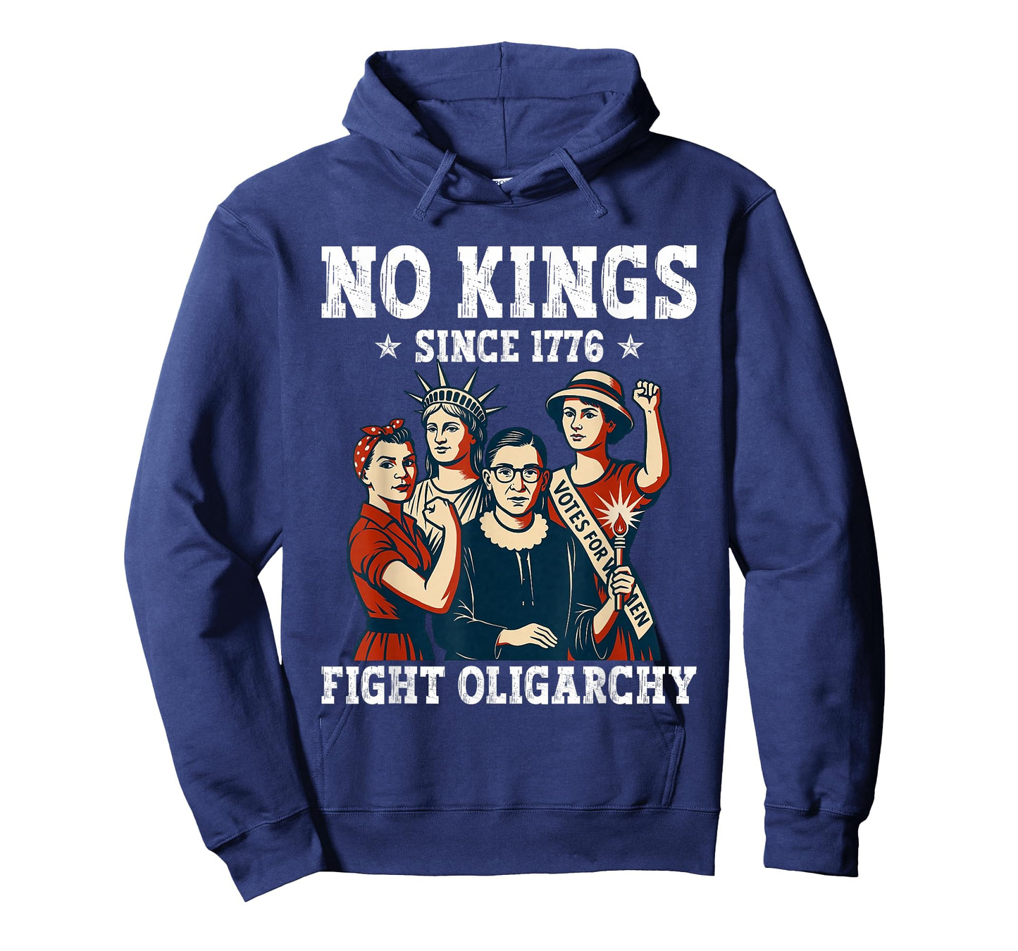 Women No Kings Fight Oligarchy Feminist Patriot 4th of July T-Shirt