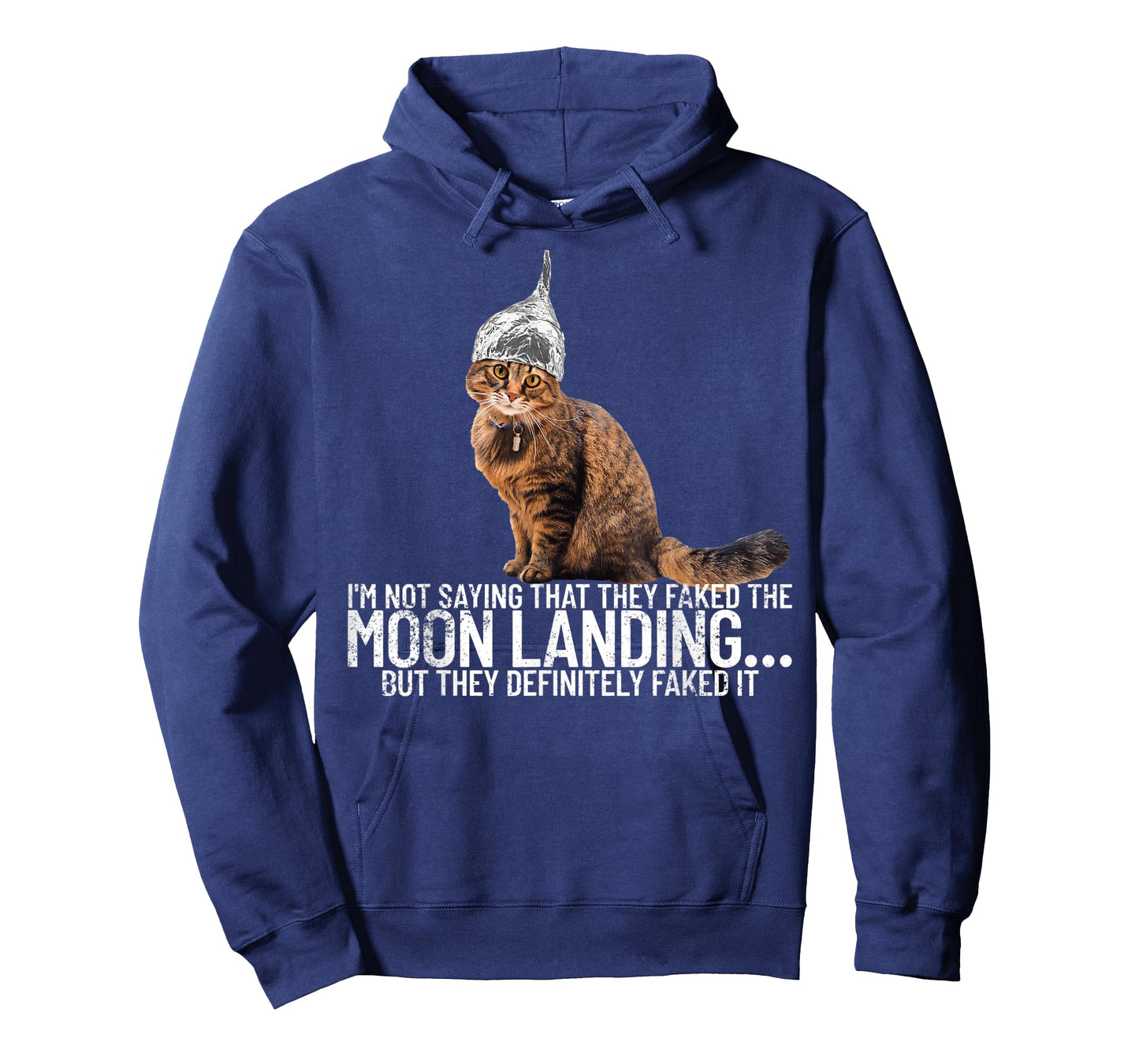 Conspiracy Cat Moon Landing Conspiracy Theory Tin Foil Hat Men Women T-Shirt