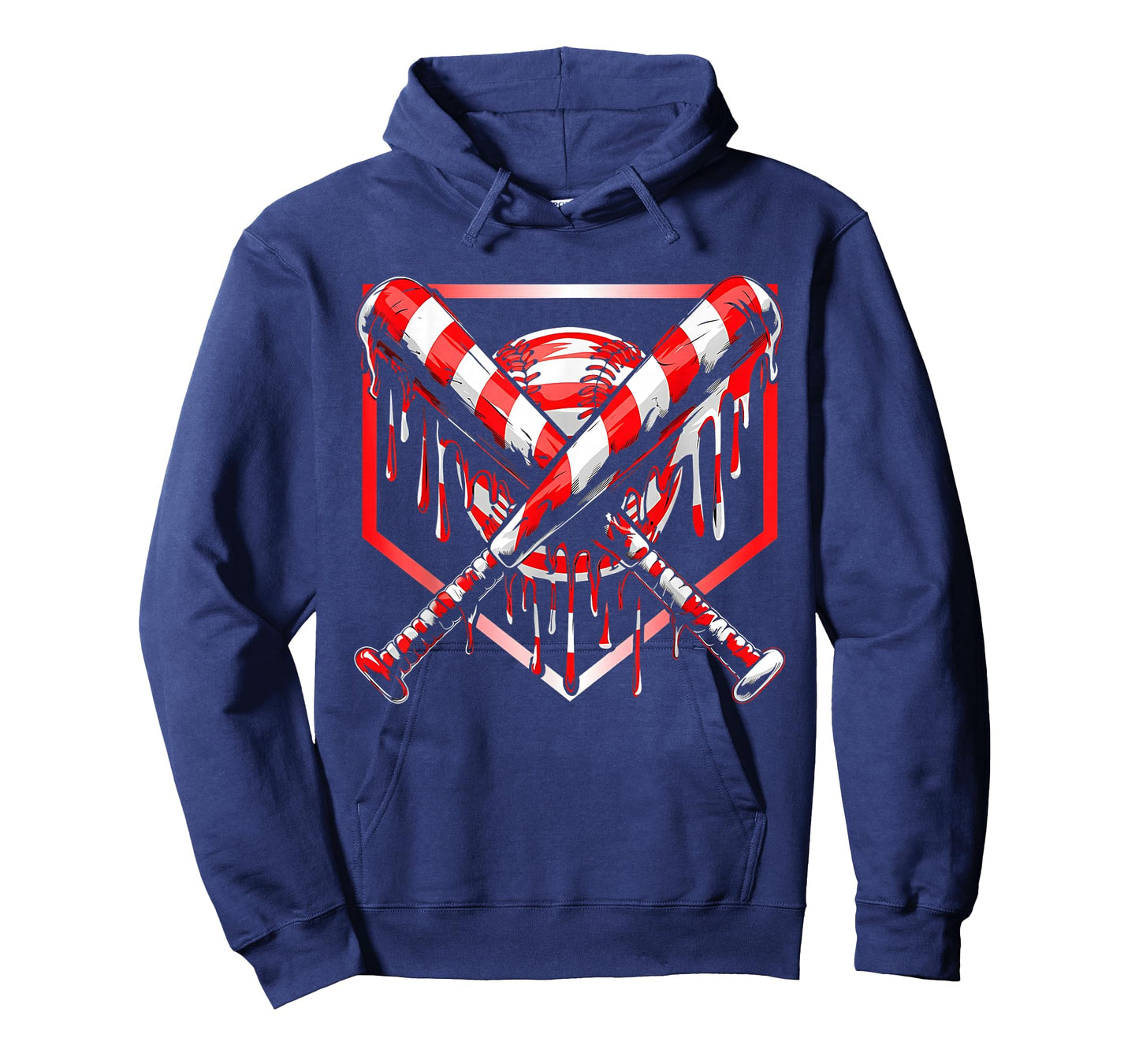 Baseball Candy Cane Christmas Baseball Ice Cream Drip Boys T-Shirt