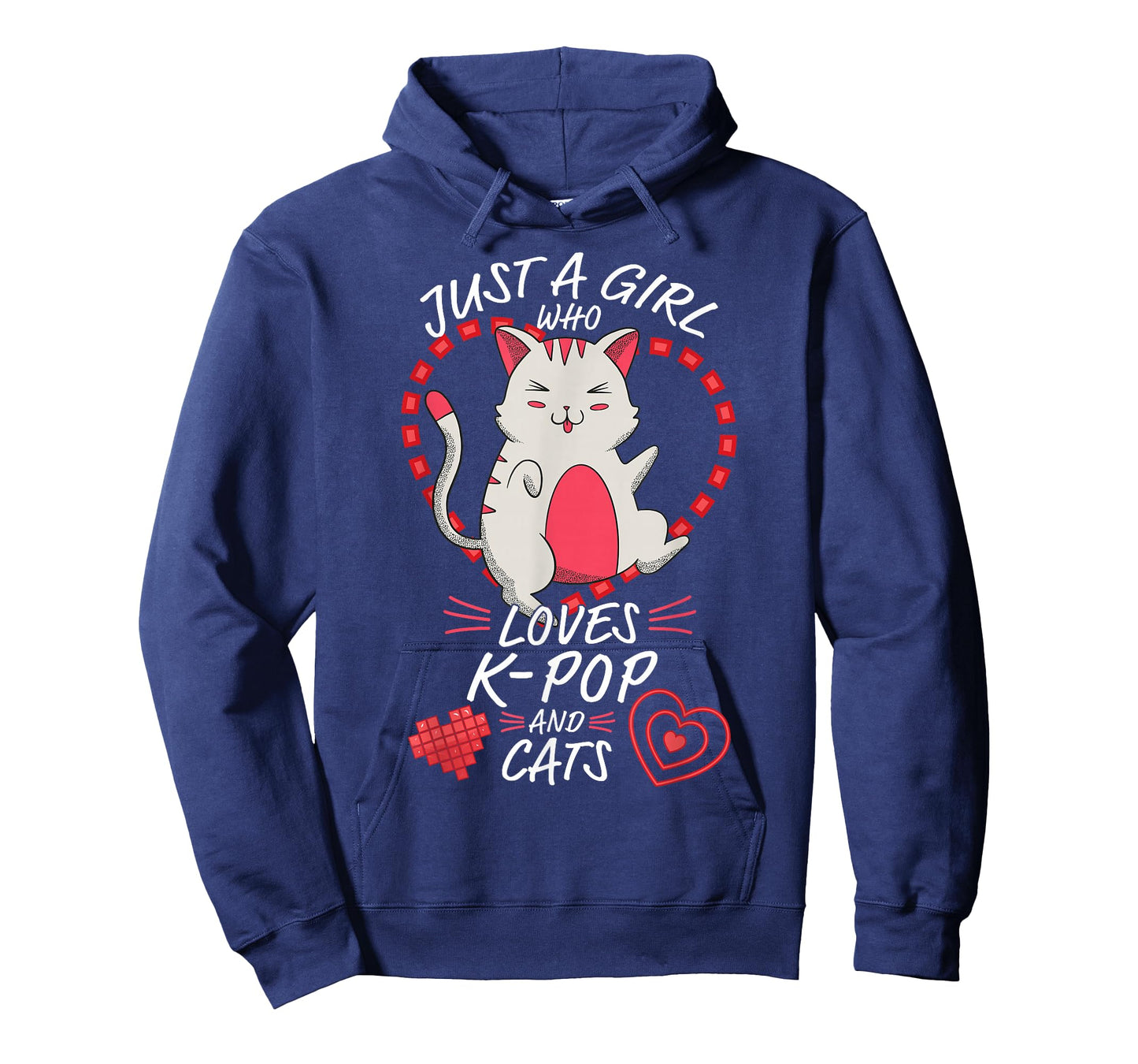 Just A Girl Who Loves K-Pop and Cats - Cute Anime Kawaii Cat T-Shirt