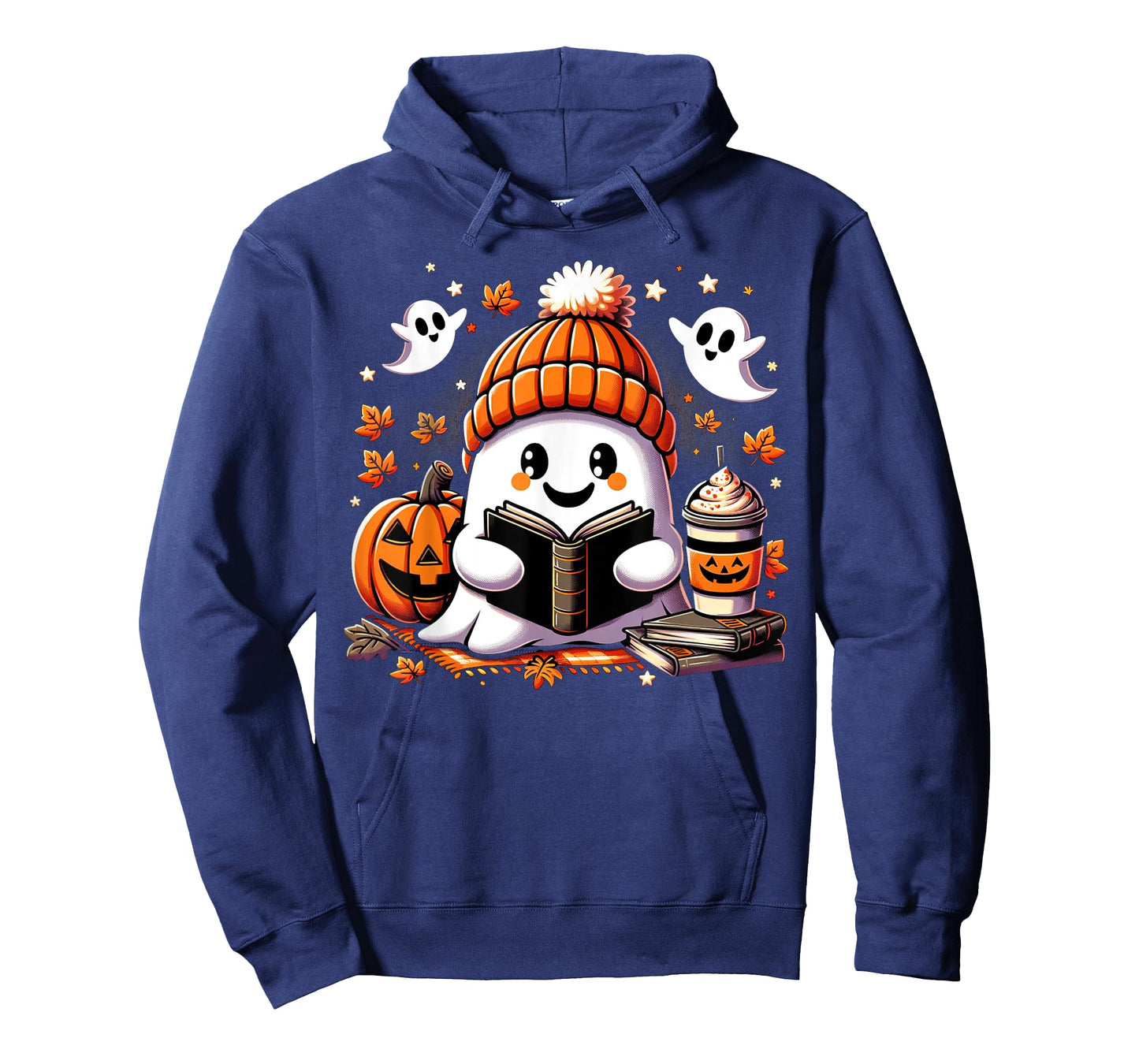 Snug Ghost Reading A Book Halloween Vibes Autumn Love Fall T-Shirt