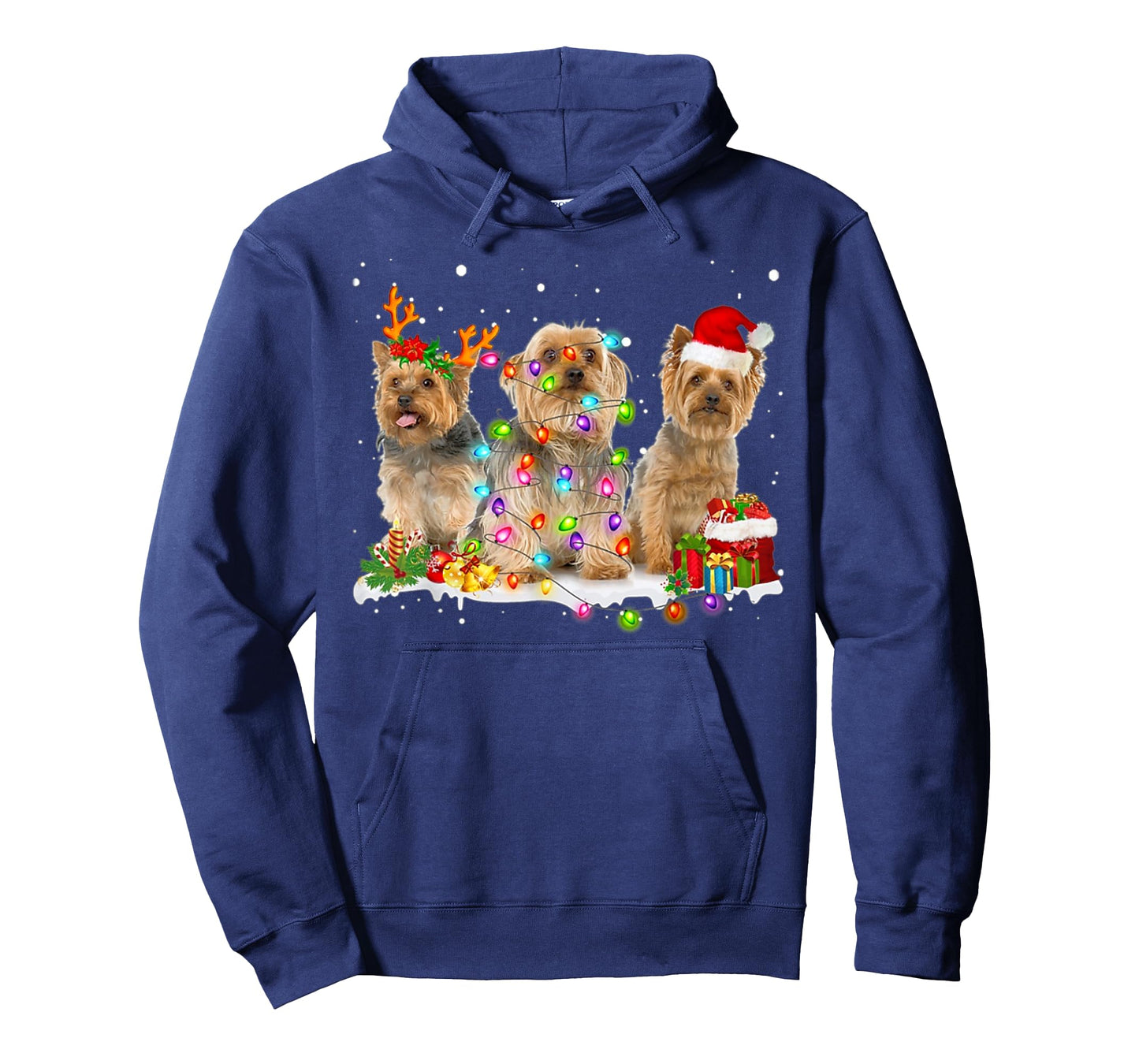Three Silky Terrier Xmas Silky Terrier-Snow-Christmas Lover T-Shirt