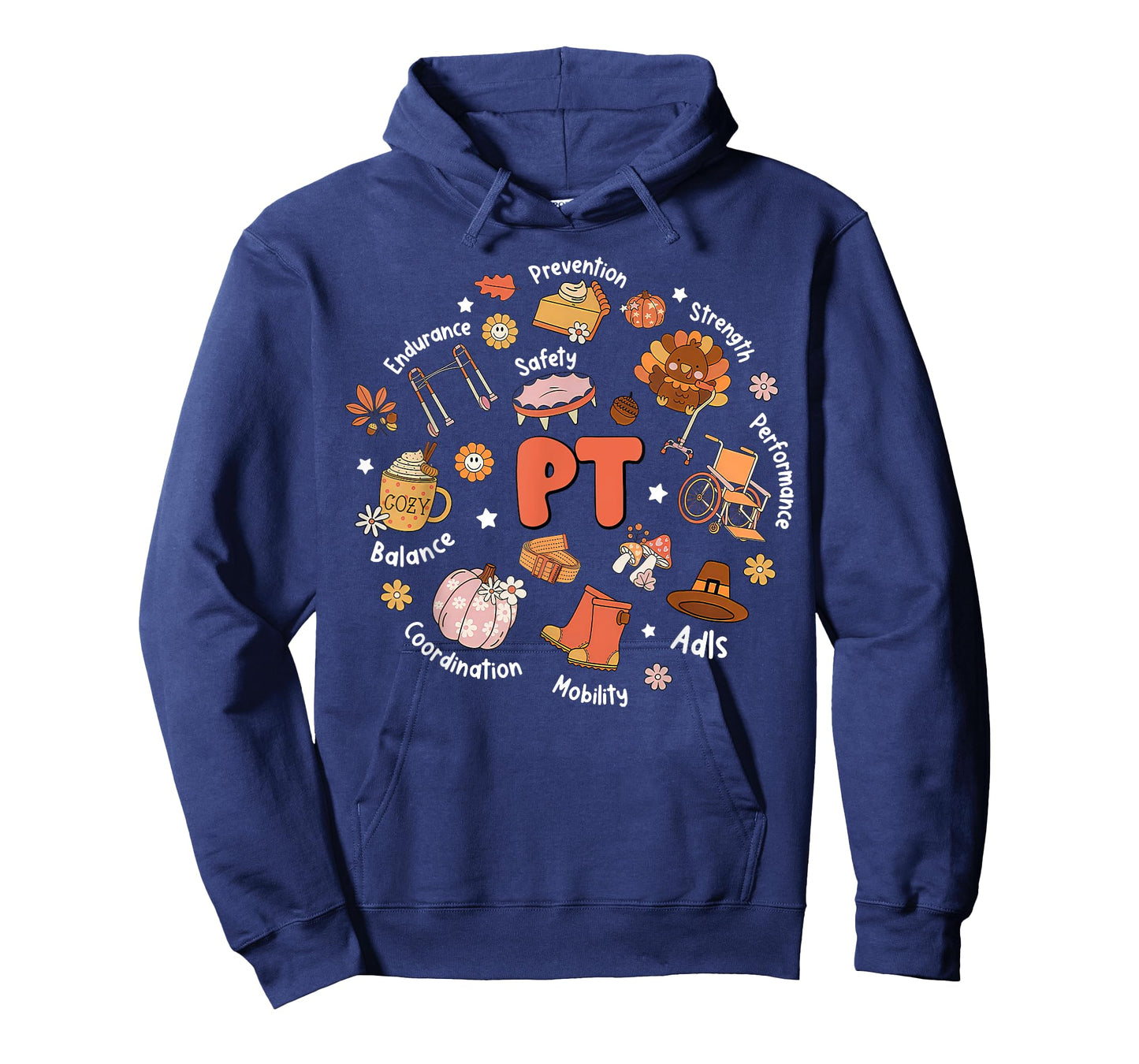 Retro Physical Therapy PT Fall Vibes Autumn Thanksgiving T-Shirt