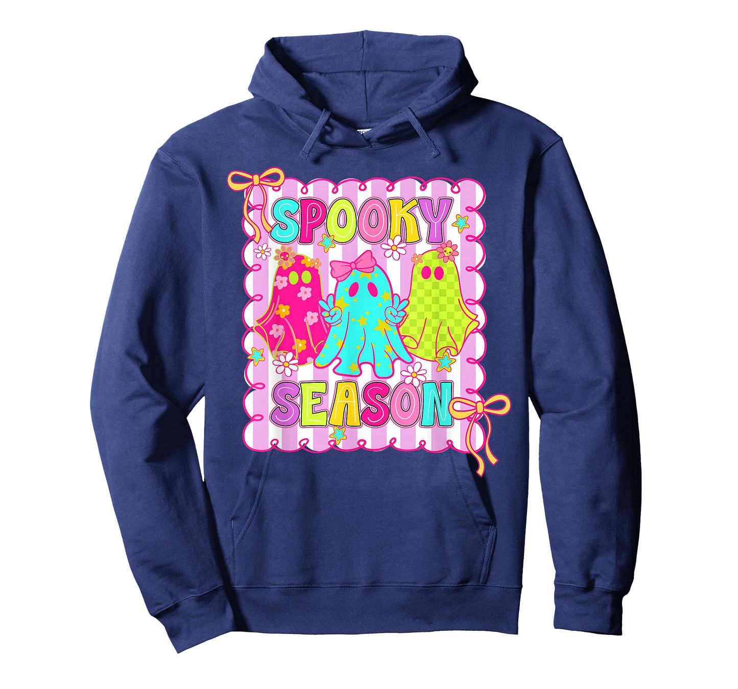 Ghost Spooky Season Coquette Bow Halloween Girl Women Preppy T-Shirt