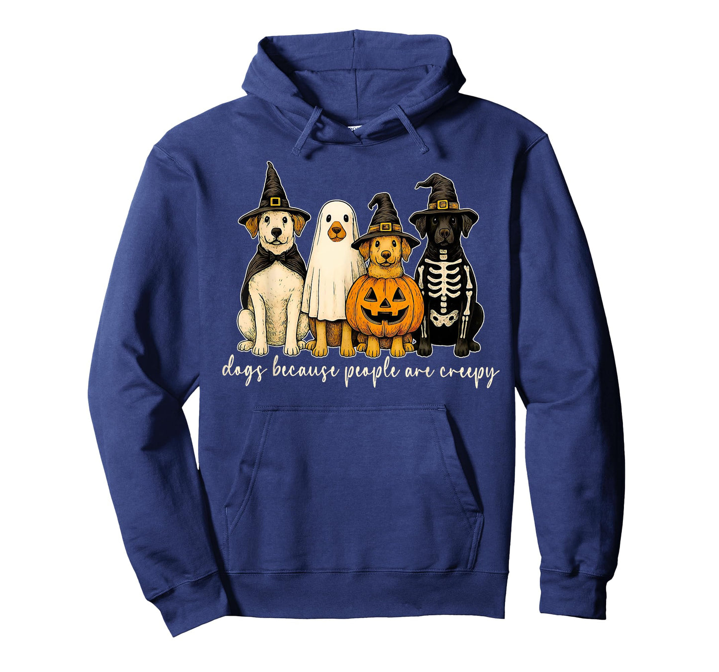 Dogs Because People are Creepy Spooky Halloween Ghost Witch T-Shirt