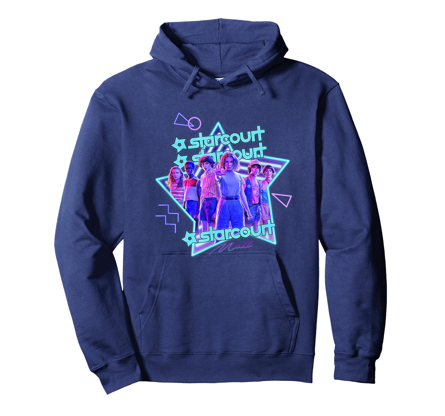 Stranger Things Starcourt Mall Vintage Neon Group Portrait T-Shirt