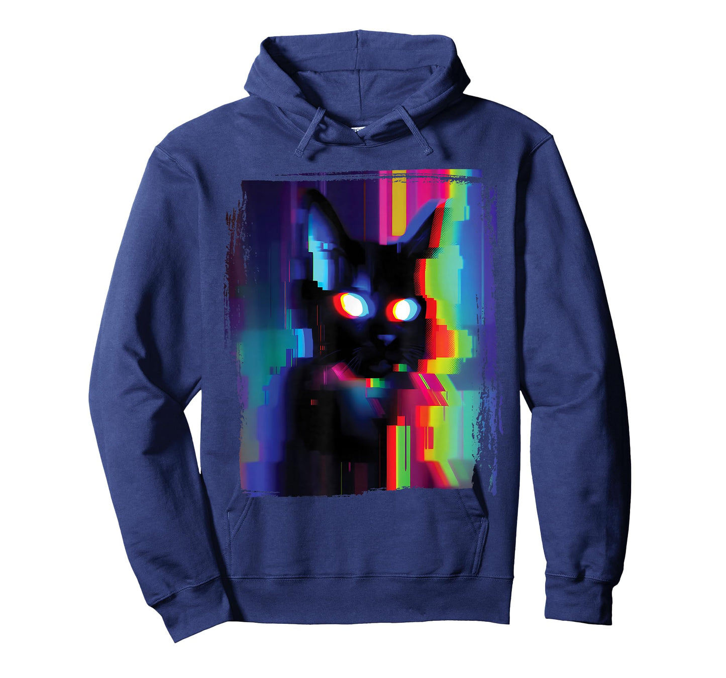 Glitch Psychedelic Weirdcore Cat Vaporwave Trippy T-Shirt
