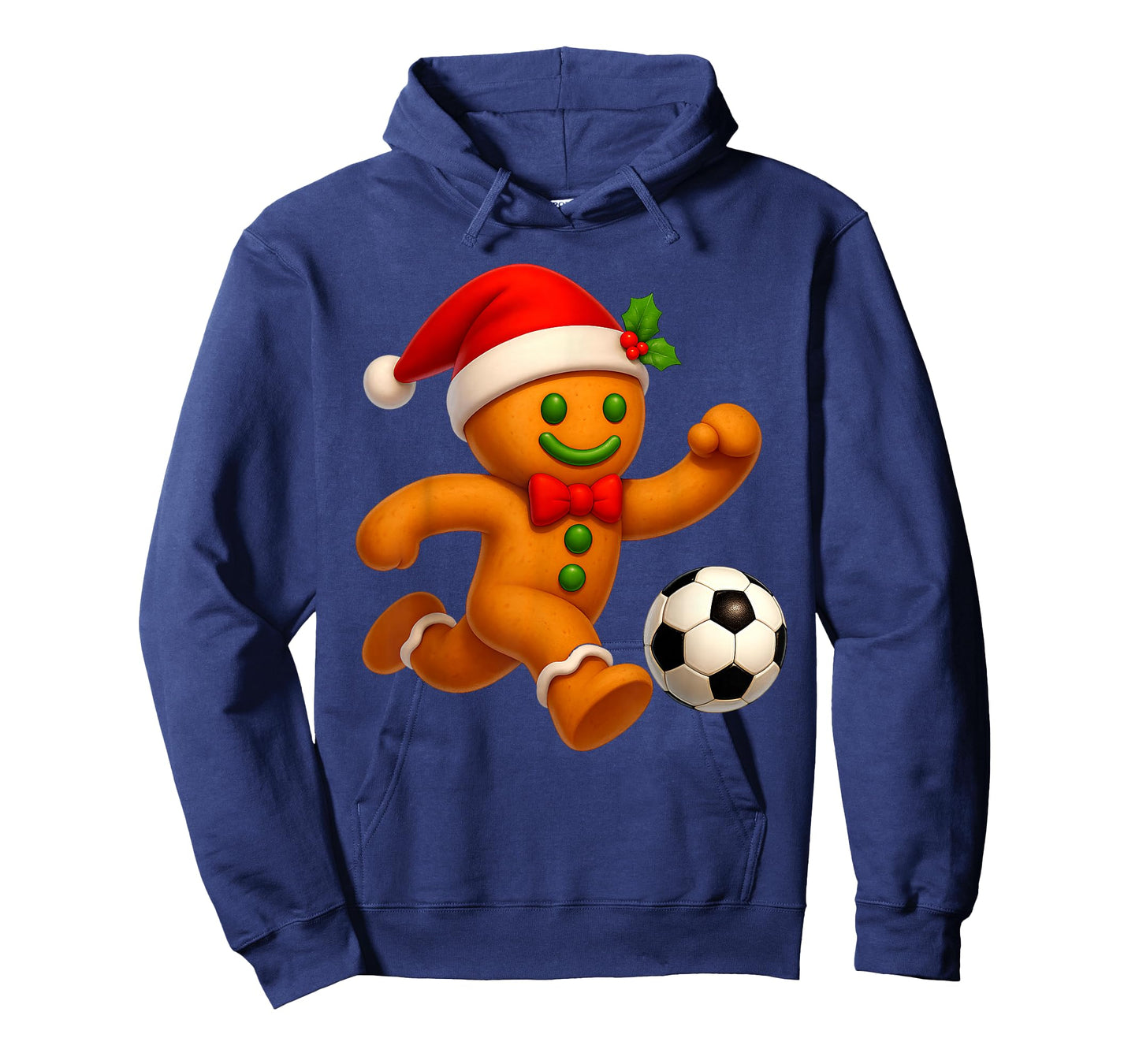 Gingerbread Cookie Playing Soccer Merry Christmas Boys Men T-Shirt