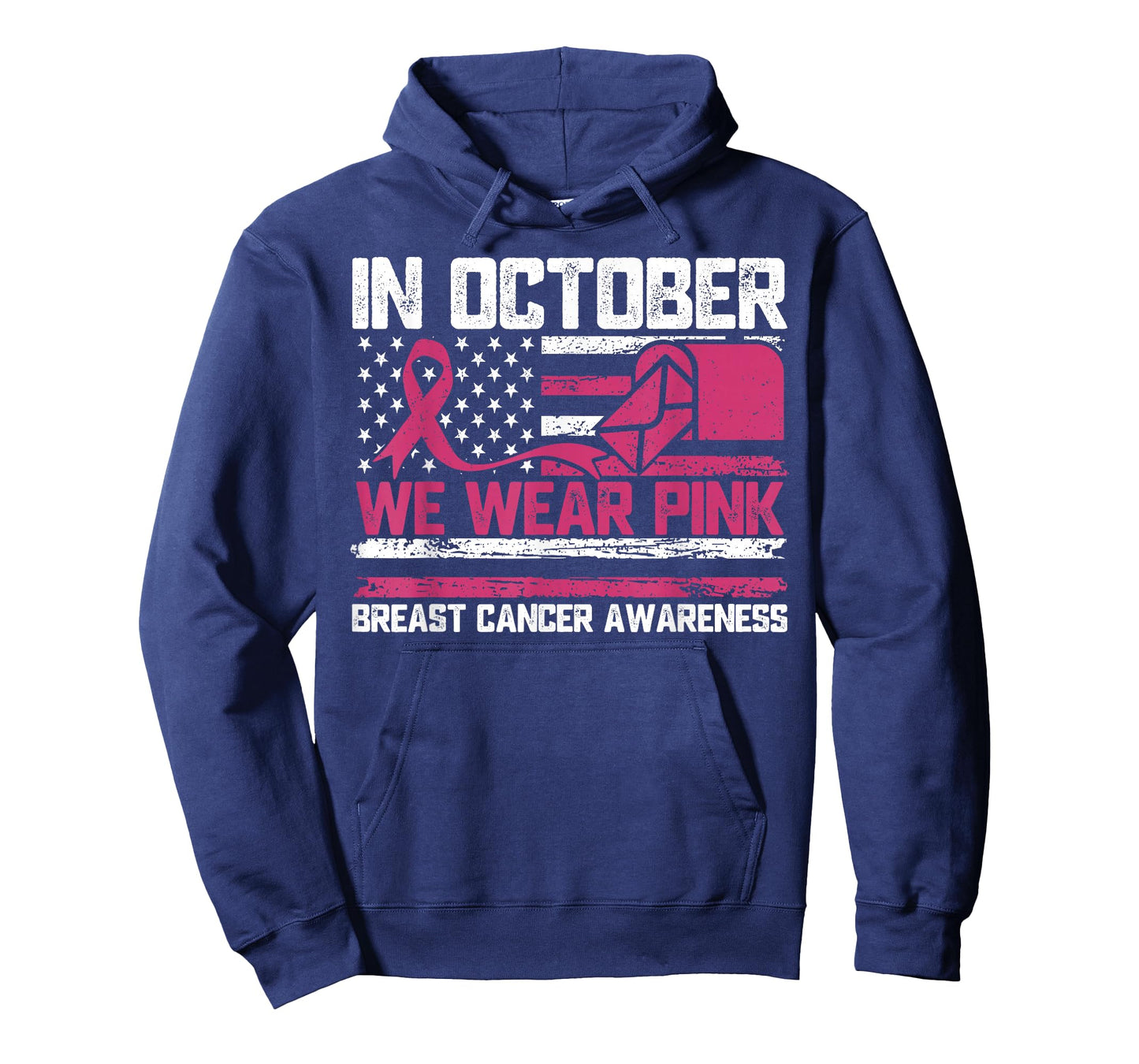 in October We Wear Pink Postal Worker Breast Cancer T-Shirt