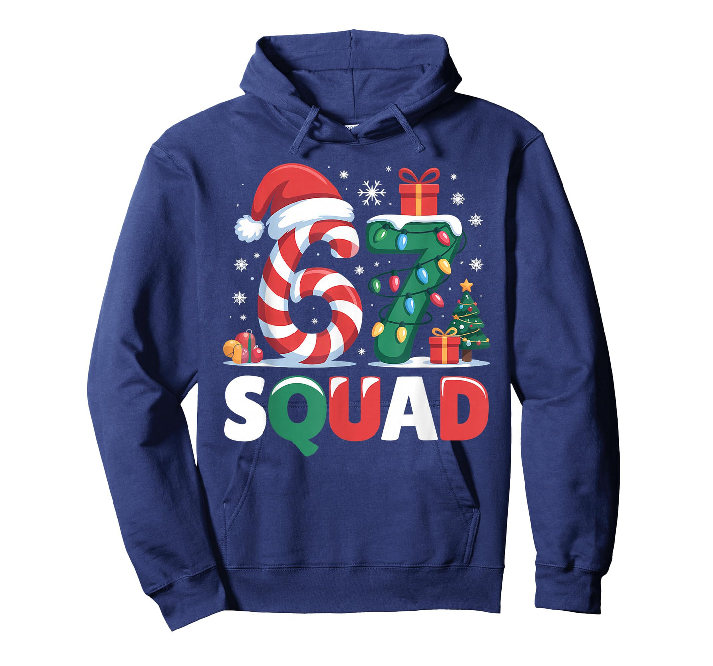 Christmas 67 Squad Brainrot Funny Candy Cane Lights Holiday T-Shirt