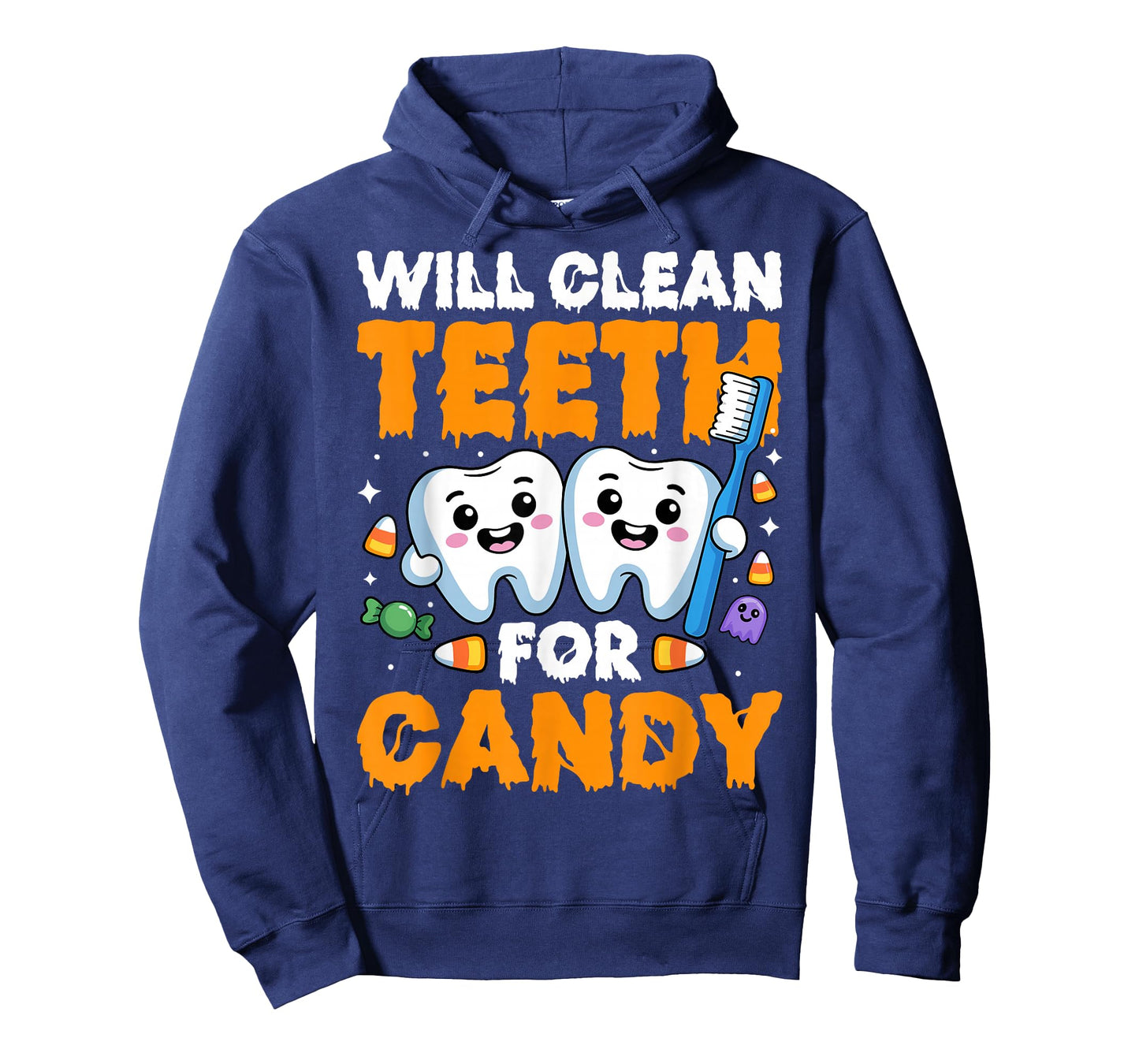 Will Clean Teeth for Candy Spooky Halloween Dental Dentist T-Shirt
