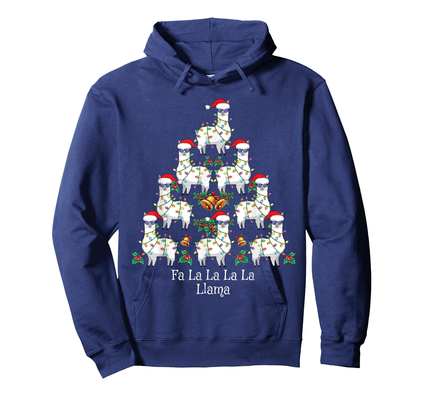 Fa La La Llama Kids Funny Christmas Tree Lights Llama Xmas T-Shirt