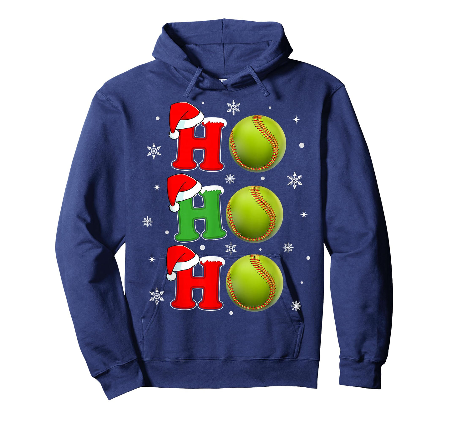 Ho Ho Ho Santa Softball Christmas Funny Sports Player Xmas T-Shirt