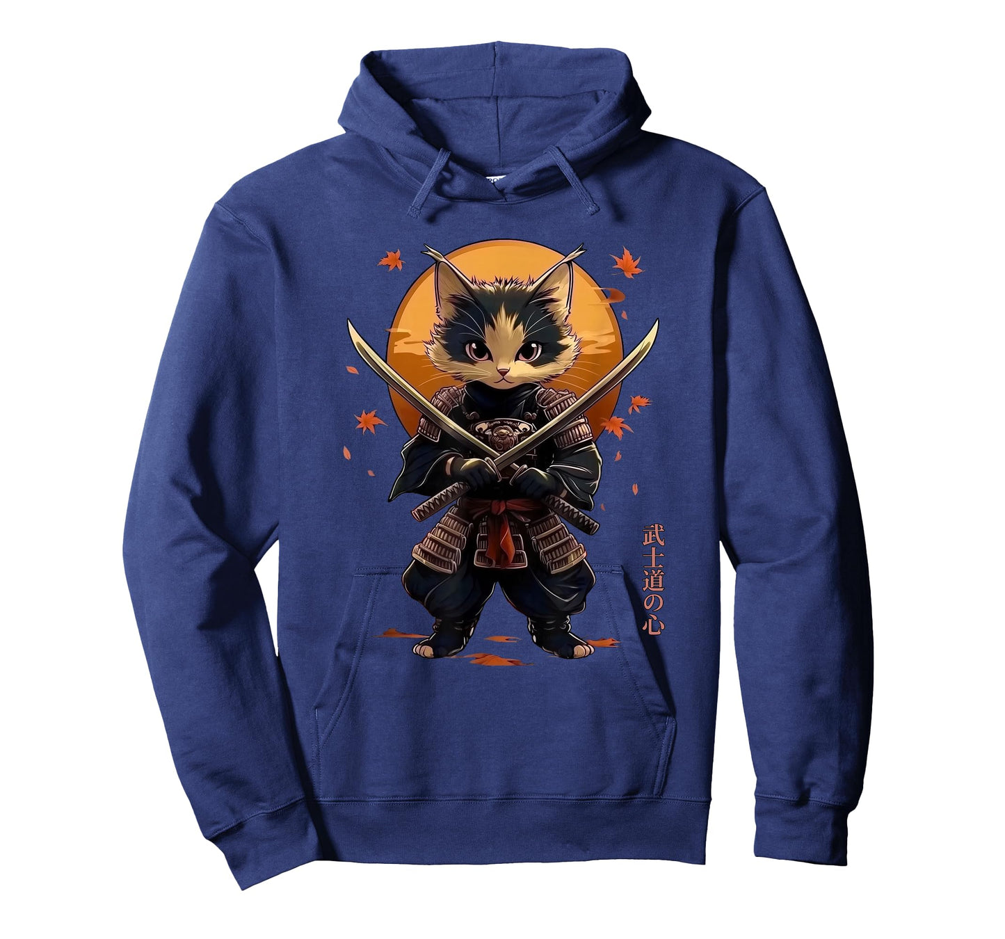 Cat Samurai Graphic Tee Kawaii Warrior Swords Japanese Anime T-Shirt