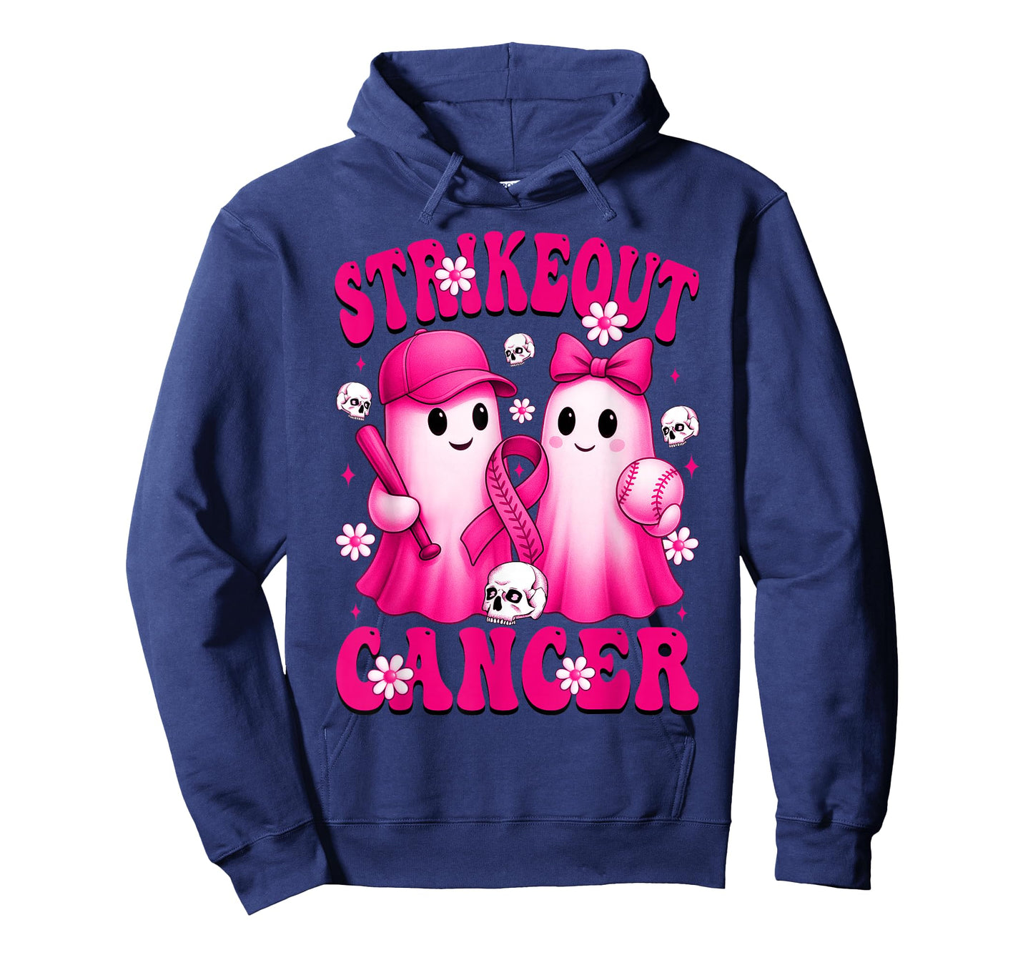 Strikeout Breast Cancer Awareness Warriors Ghost Baseball T-Shirt