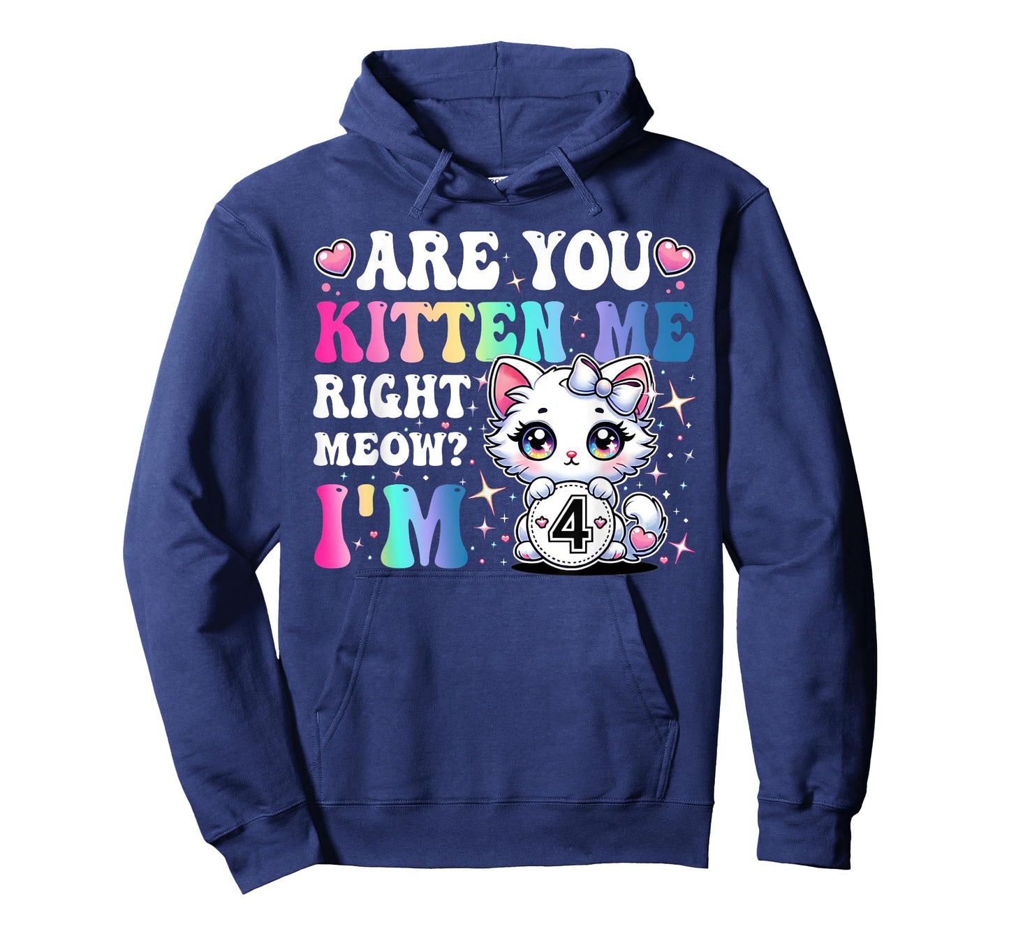Are You Kitten Me Right Meow Anime 4th Birthday Cat Kitten T-Shirt