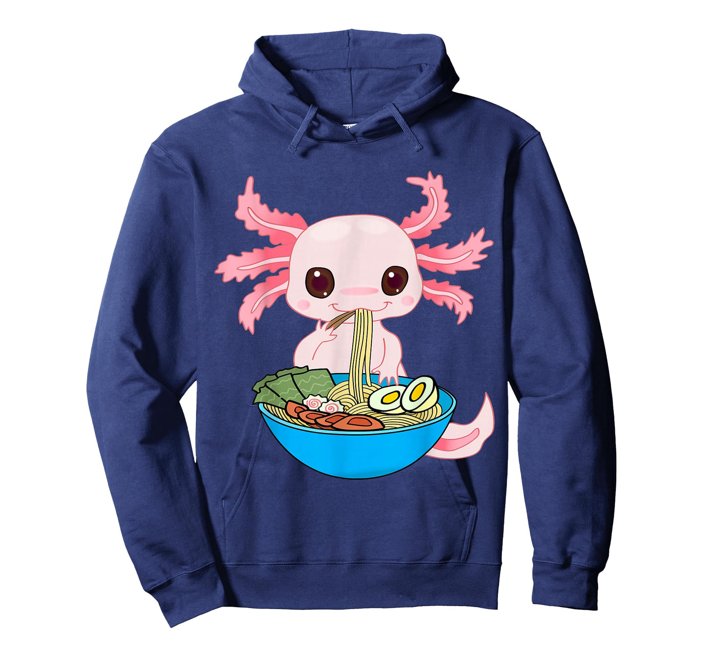 Kawaii Axolotl Eating Ramen Noodles Anime Kids Girls Teens T-Shirt Small