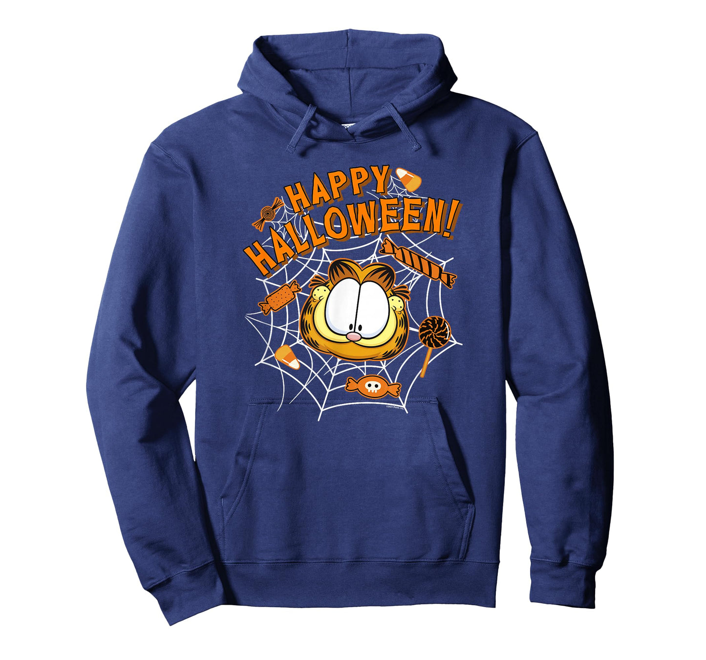 Garfield Halloween Spiderweb Candy Garfield Big Face T-Shirt