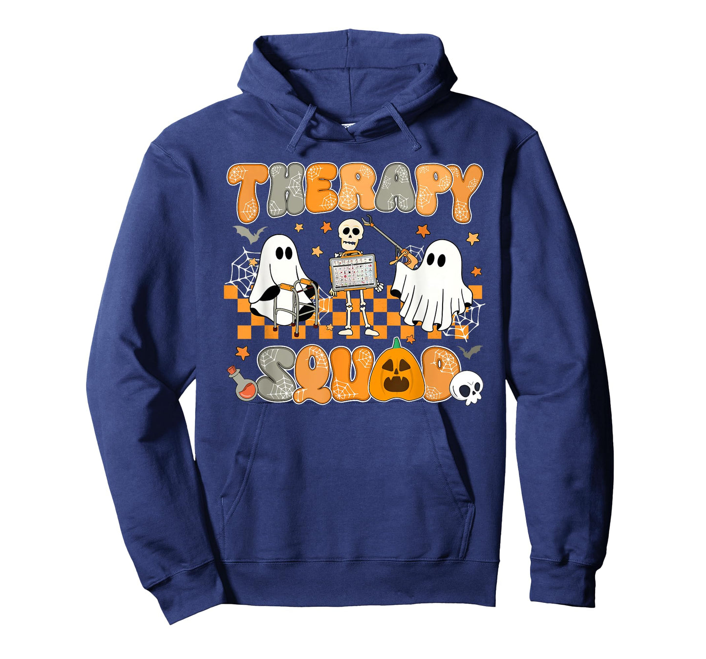 Spooky Season Therapy Squad Skeleton Ghost Halloween T-Shirt