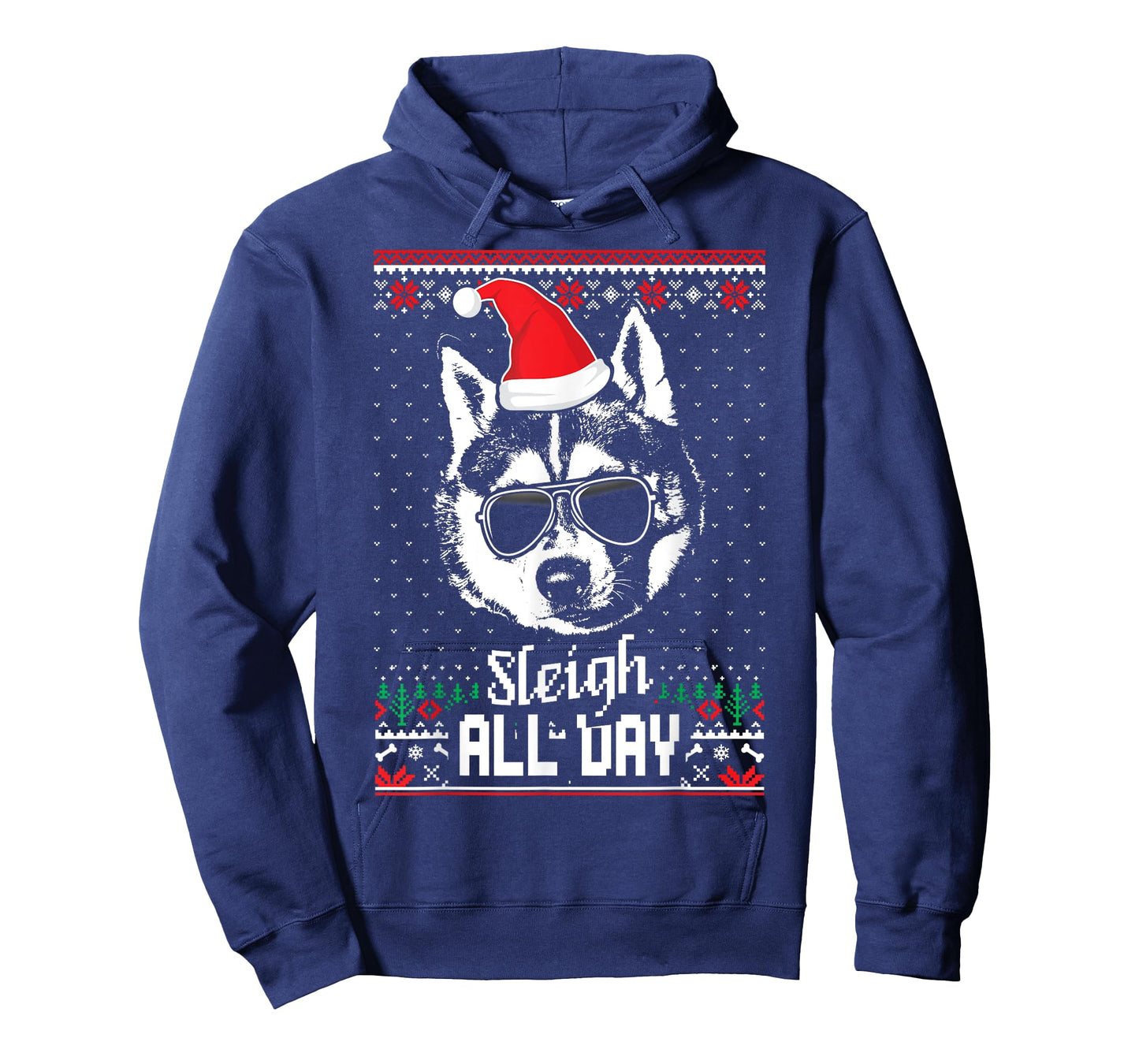 Sleigh all Day Funny Siberian Husky Christmas T-Shirt