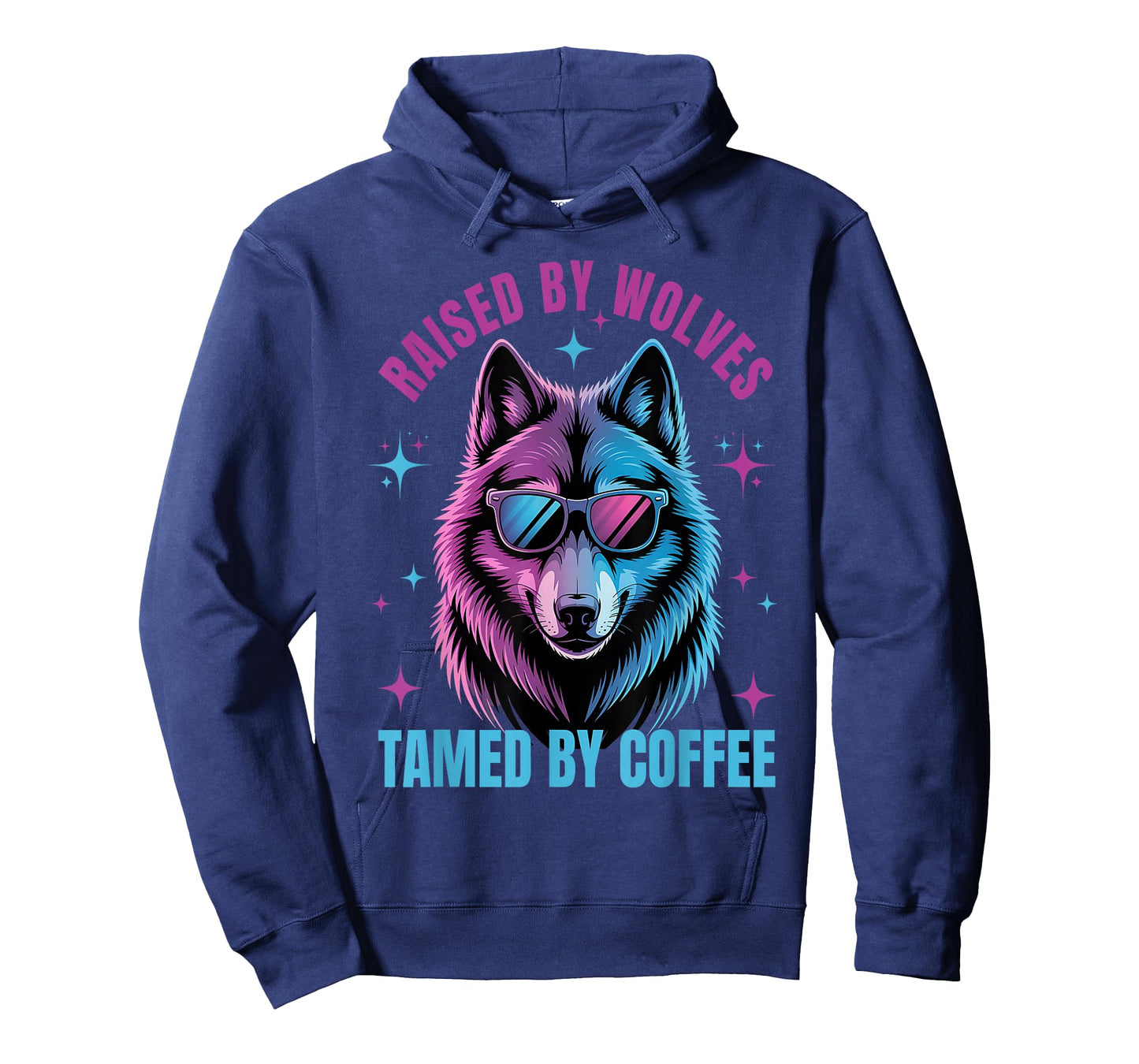 Raised by Wolves Tamed by Coffee Lover Wolf Saying Wolf T-Shirt
