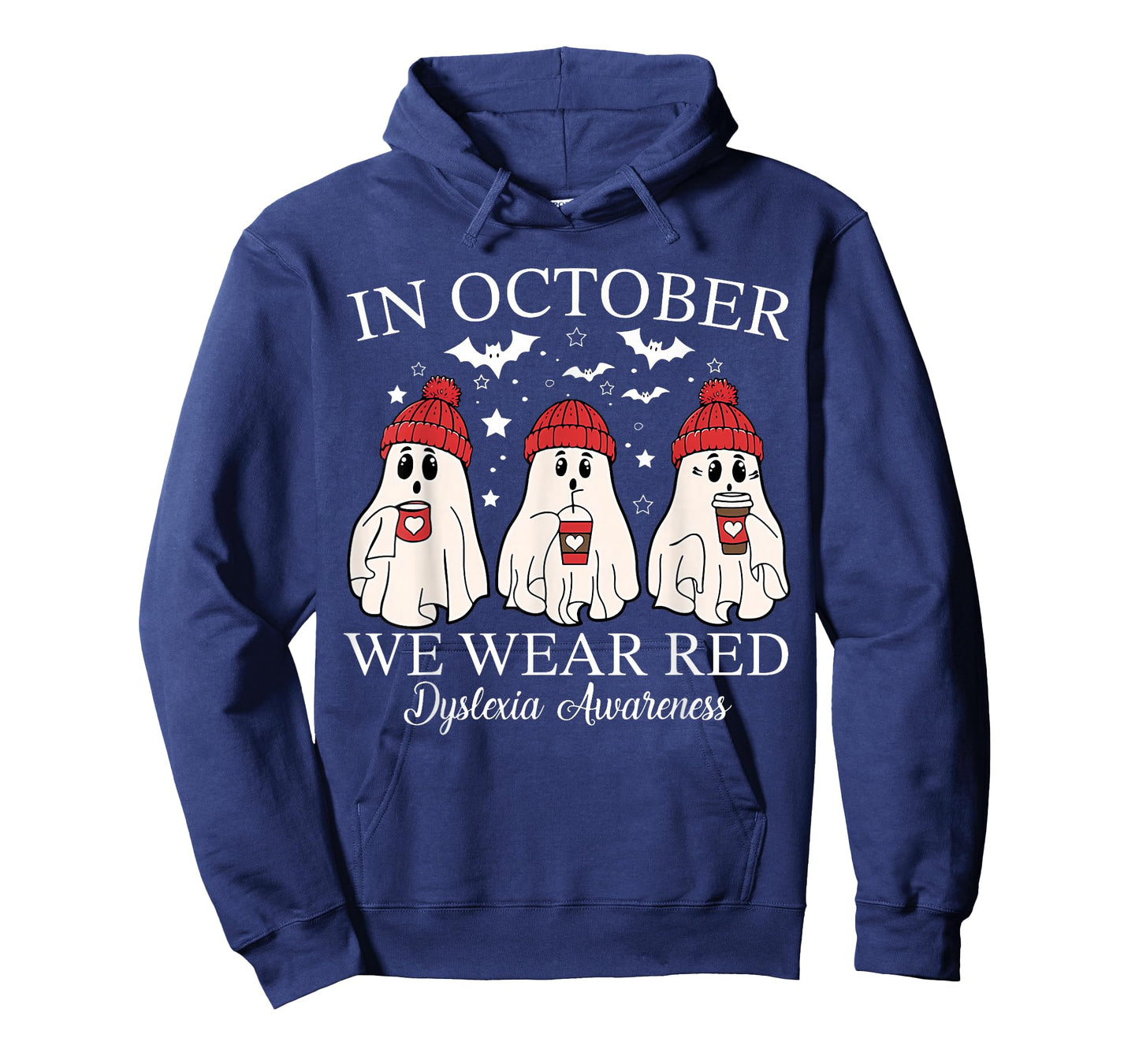 in October We Wear Red Ghost Teacher Dyslexia Awareness T-Shirt