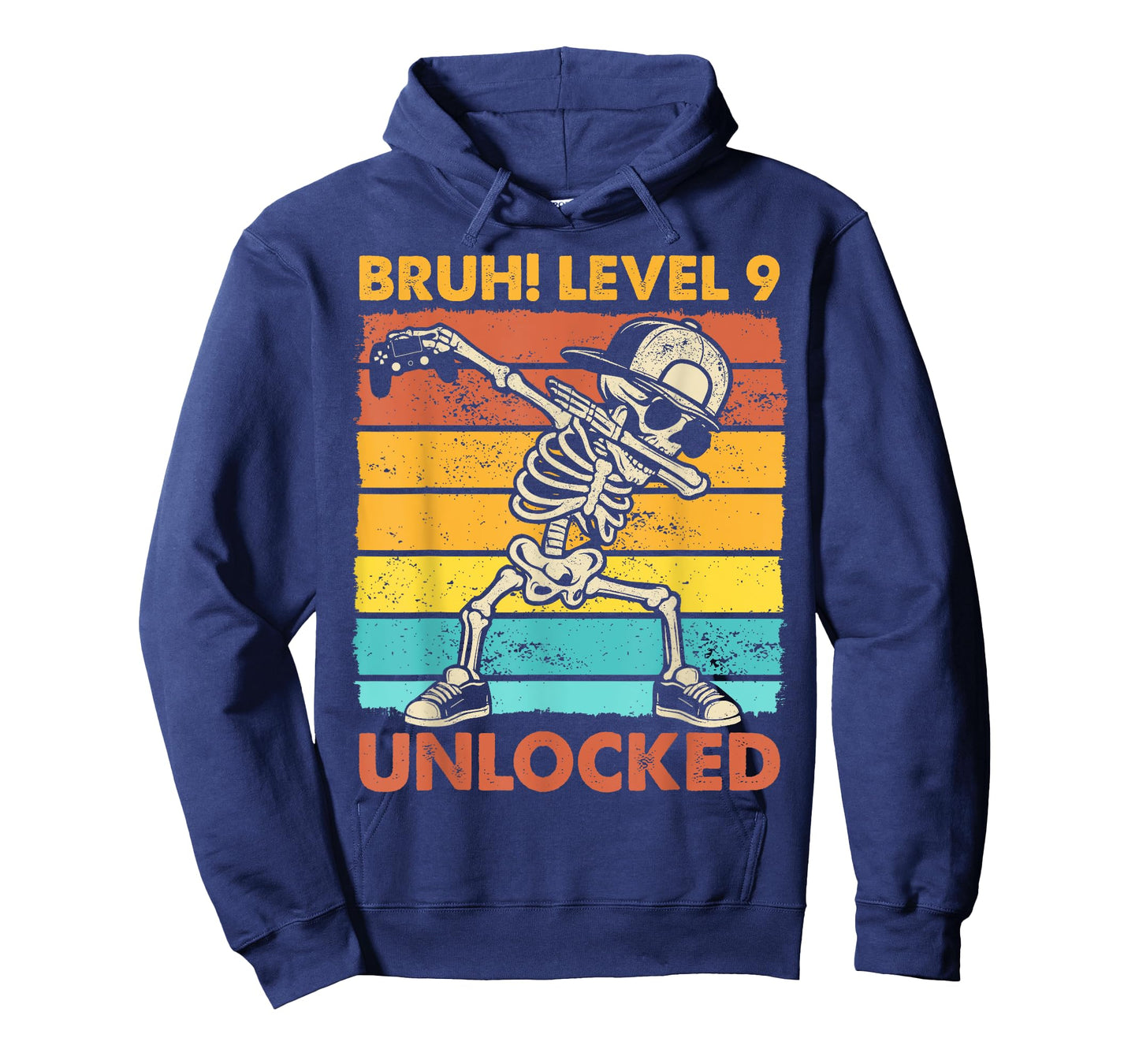Bruh Level 9 Unlocked Skeleton Gamer 9th Birthday Boy Kids T-Shirt