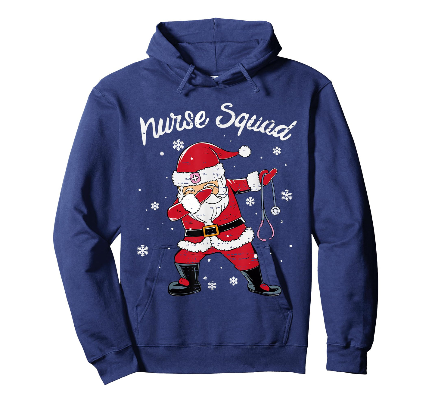 Nurse Squad Scrub Tops Dabbing Santa Christmas Stethoscope T-Shirt