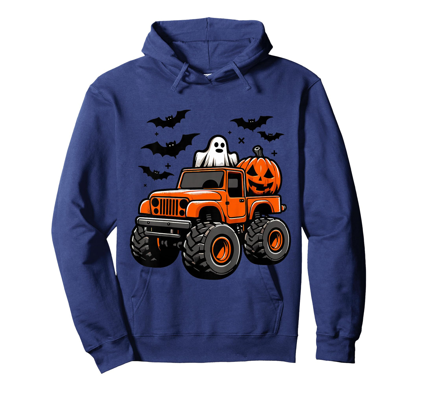 Kids Monster Truck Ghost Pumpkin Halloween Costume T-Shirt