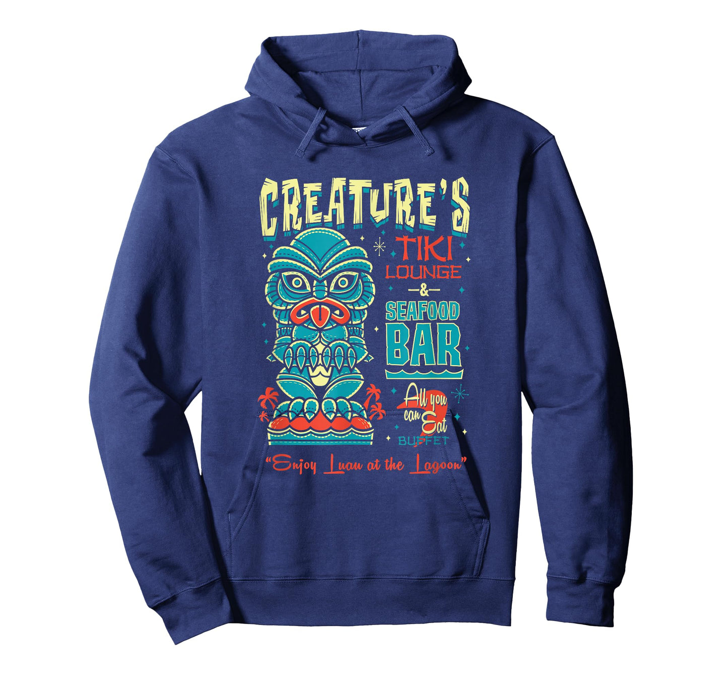 Creature Tiki Lounge Lagoon - Retro Hawaii Surf Vacation T-Shirt