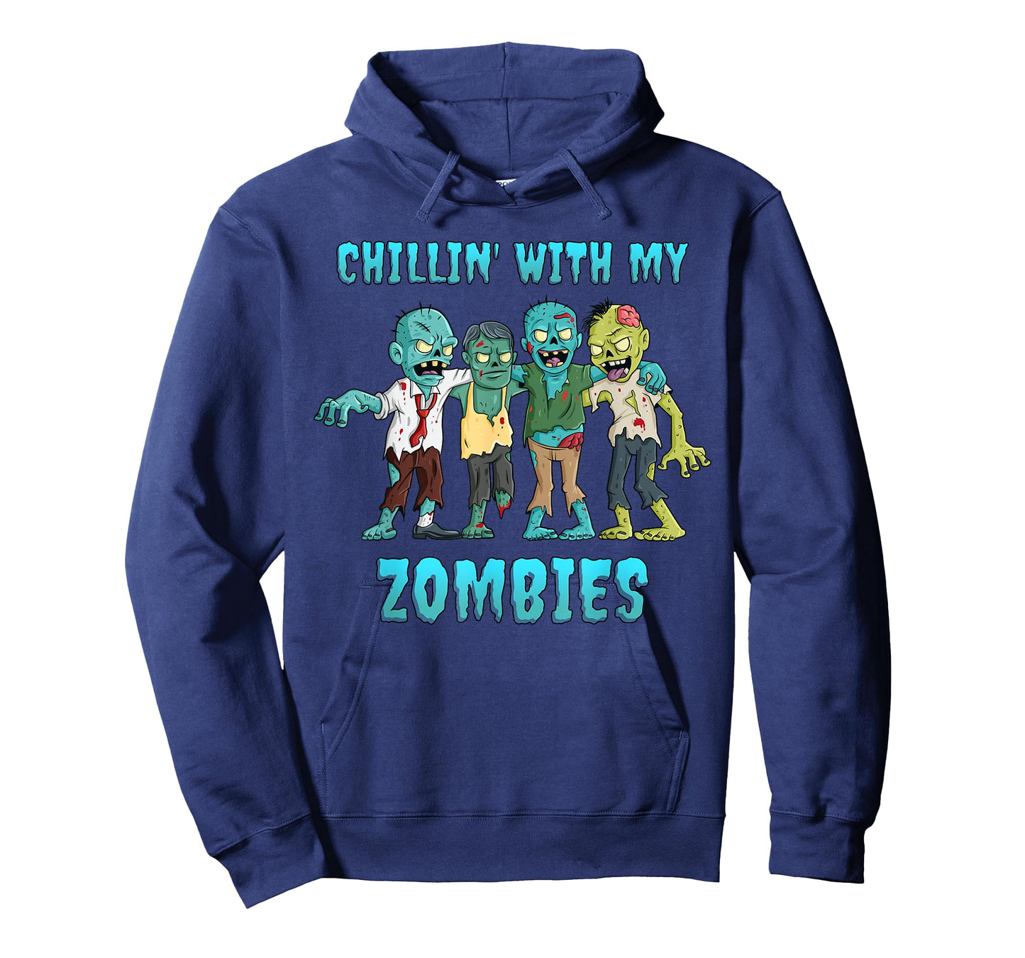 Halloween Chillin With My Zombies Boys Girls Kids Funny T-Shirt