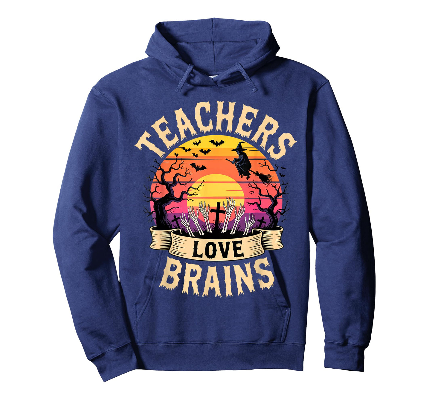 Teachers Love Brains Funny Halloween Zombie Teacher wicth T-Shirt