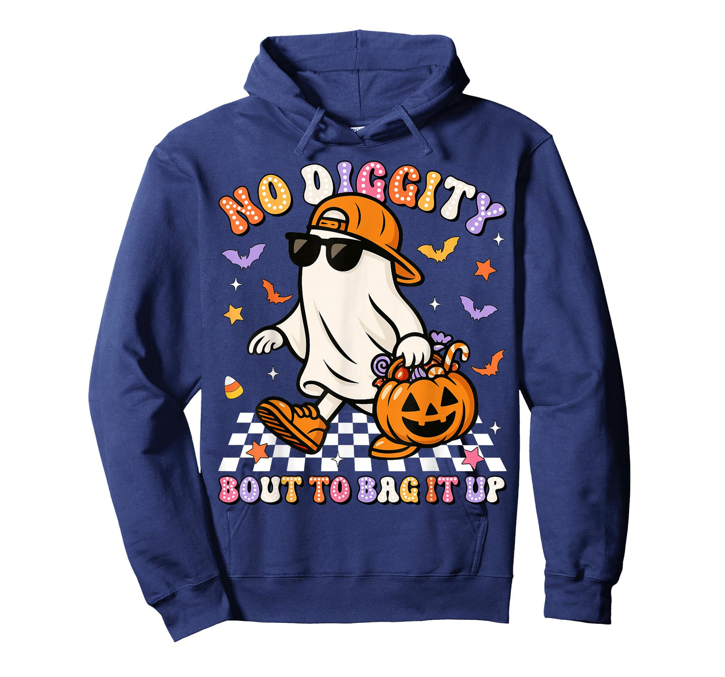 No Diggity Bout To Bag It Up Halloween Cool Ghost Boy Kids T-Shirt