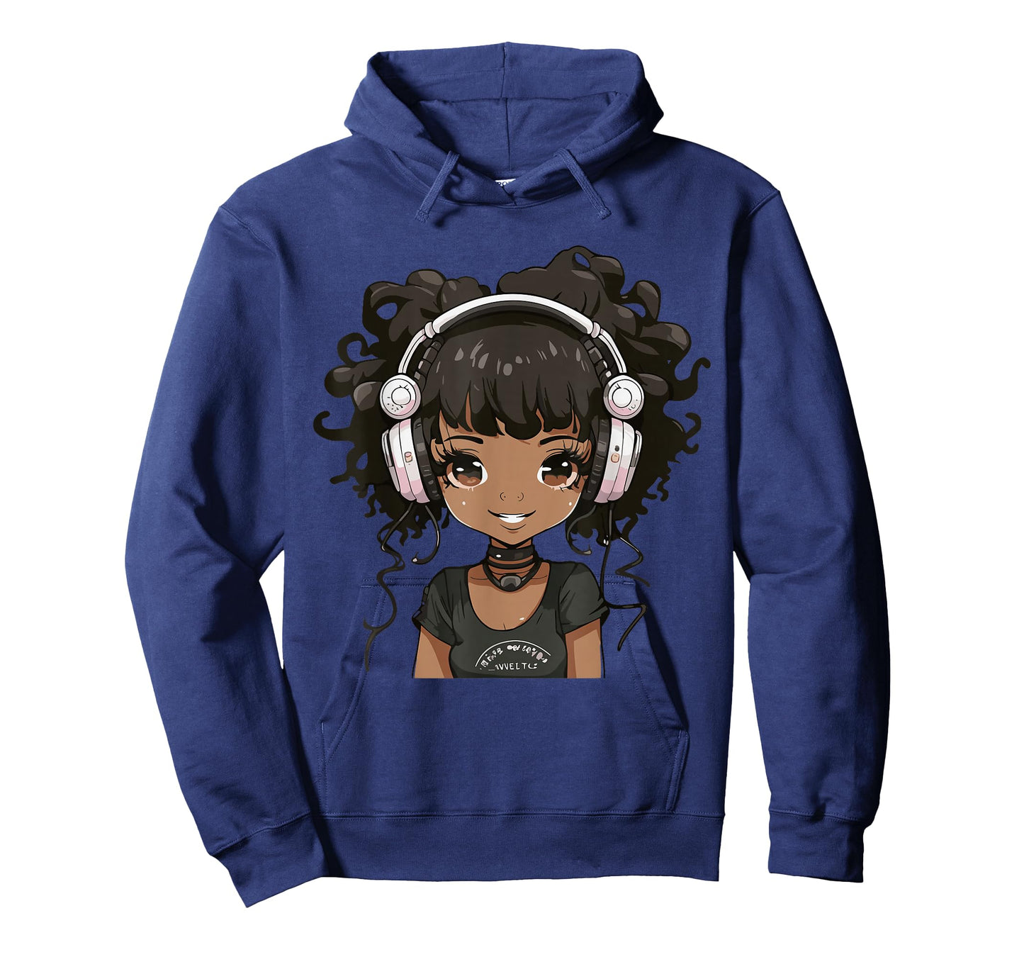 Anime and Music Black Girl Anime Merch Afro African American T-Shirt