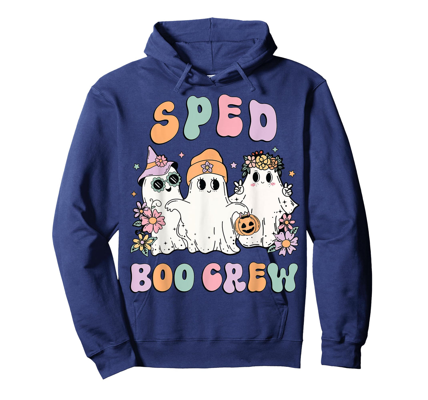 SPED Boo Crew Halloween Floral Ghost Special Ed SPED Teacher T-Shirt for Men Women Kids