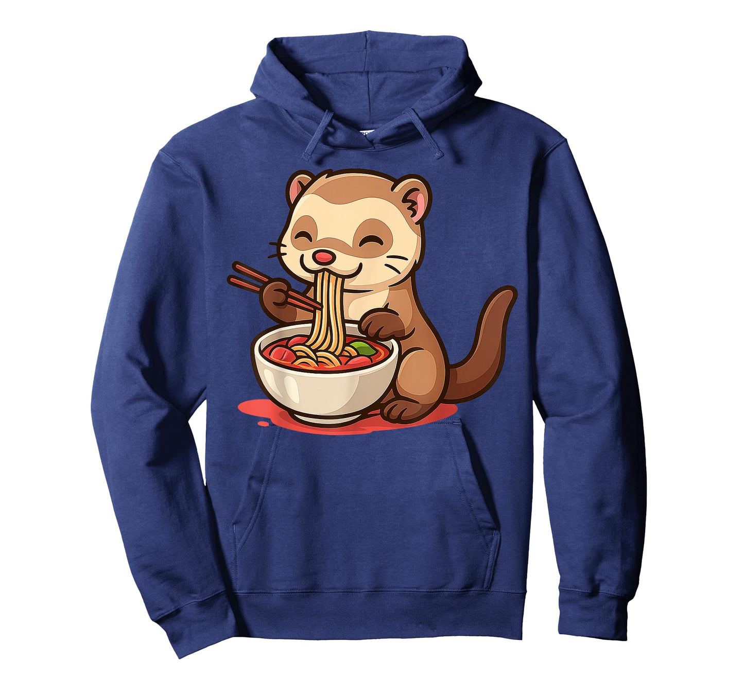 Anime Kawaii Ferret Eating Ramen Noodles Men Women Teen Kids T-Shirt