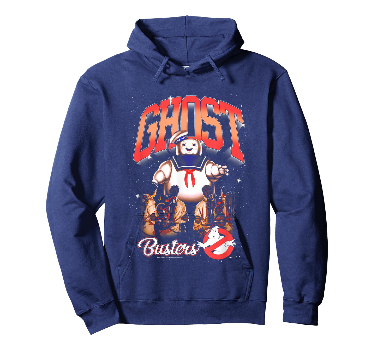Ghostbusters Cute Stay Puft Loom Group Shot Retro Big Logo T-Shirt