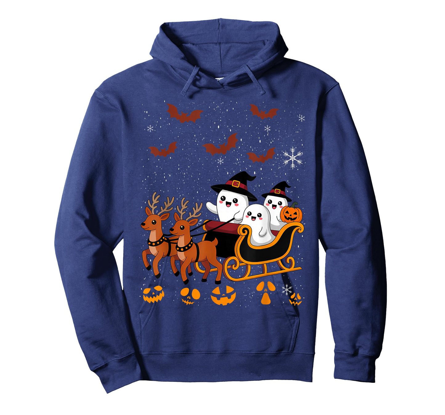 Halloween Christmas Santa's Reindeer Ghost Happy T-Shirt