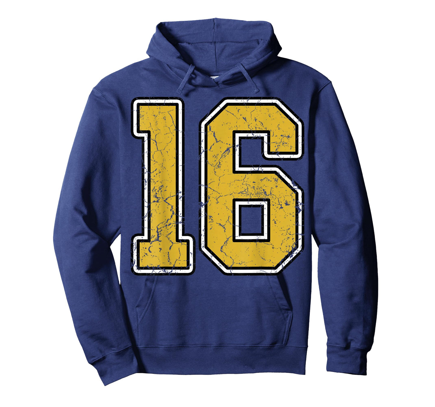 Old Gold Black White Sports Number 16 Jersey Uniform Player T-Shirt
