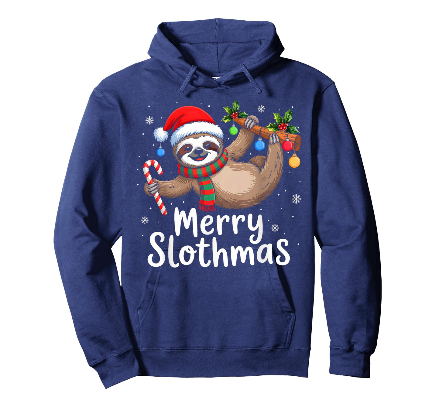 Merry Slothmas Christmas Sloth Santa Hat Xmas Pajamas T-Shirt