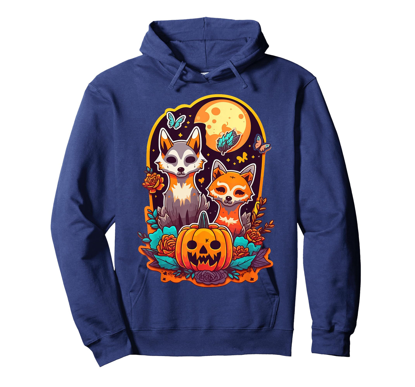 Sugar Skull Wolf Fox Cute Trick-or-treat Anime Halloween T-Shirt