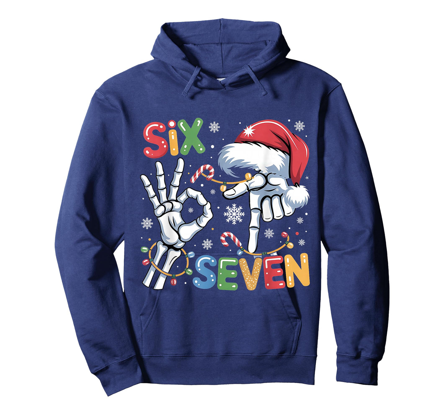 Six Seven Funny Skeleton Hands Meme Christmas Art T-Shirt