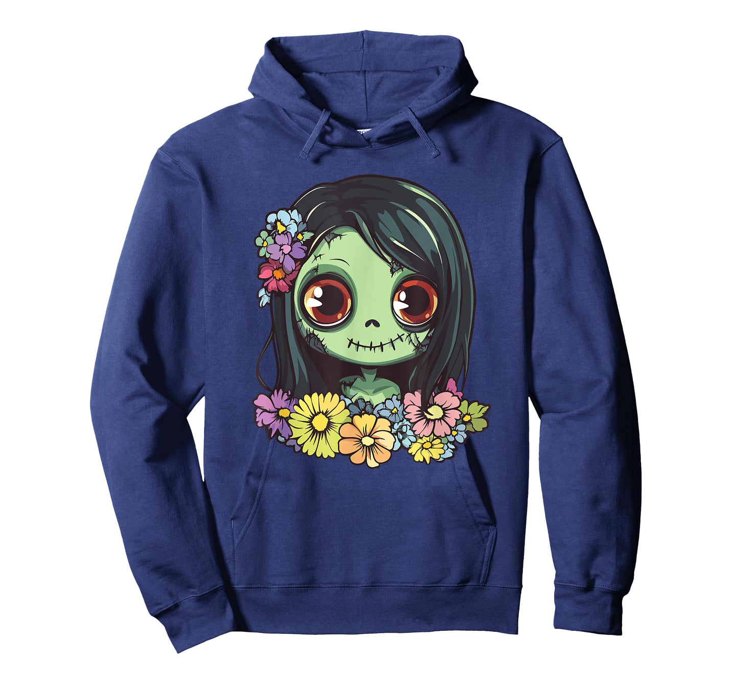 Adorable Zombie Girl Flowers Halloween T-Shirt