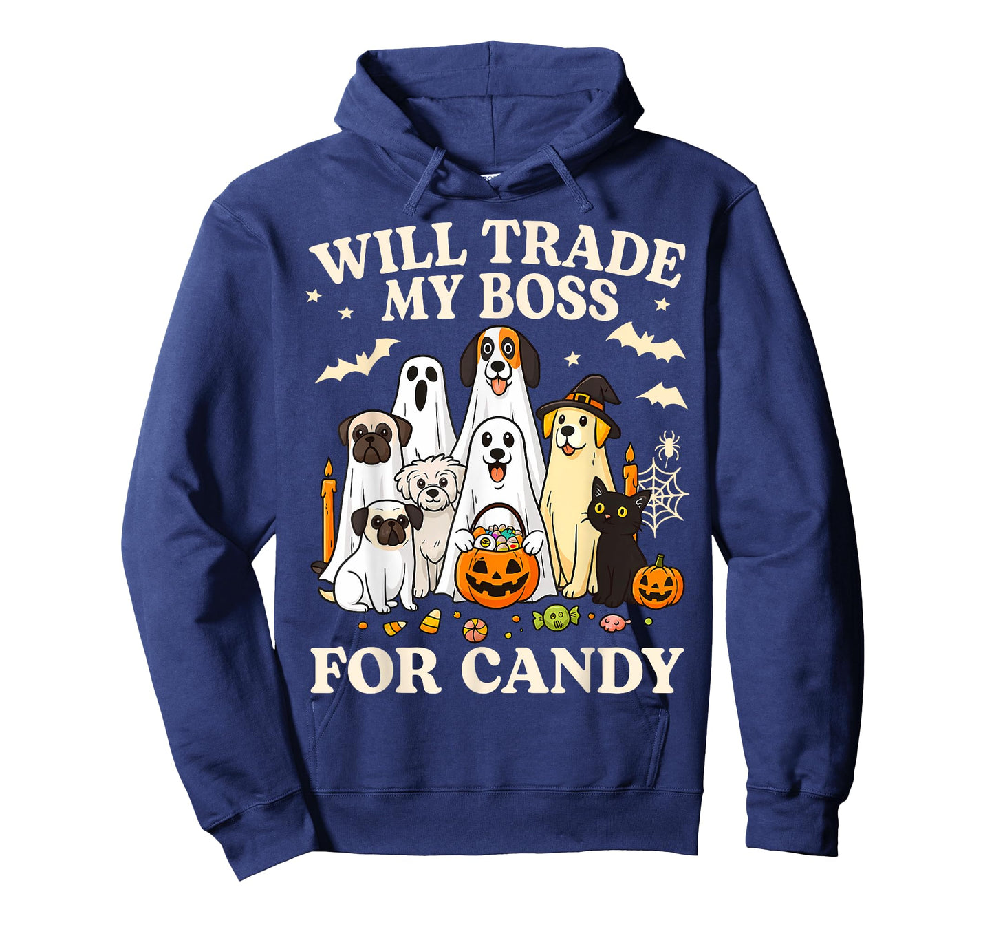 Will Trade My Boss For Candy Halloween Dogs Ghost Pumpkins T-Shirt